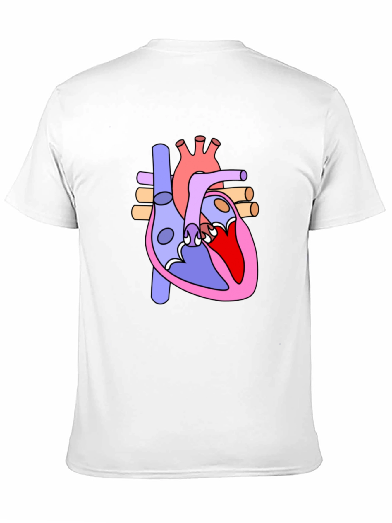 Black Anatomical Heart Graphic Tee - Black Cotton Blend view 11