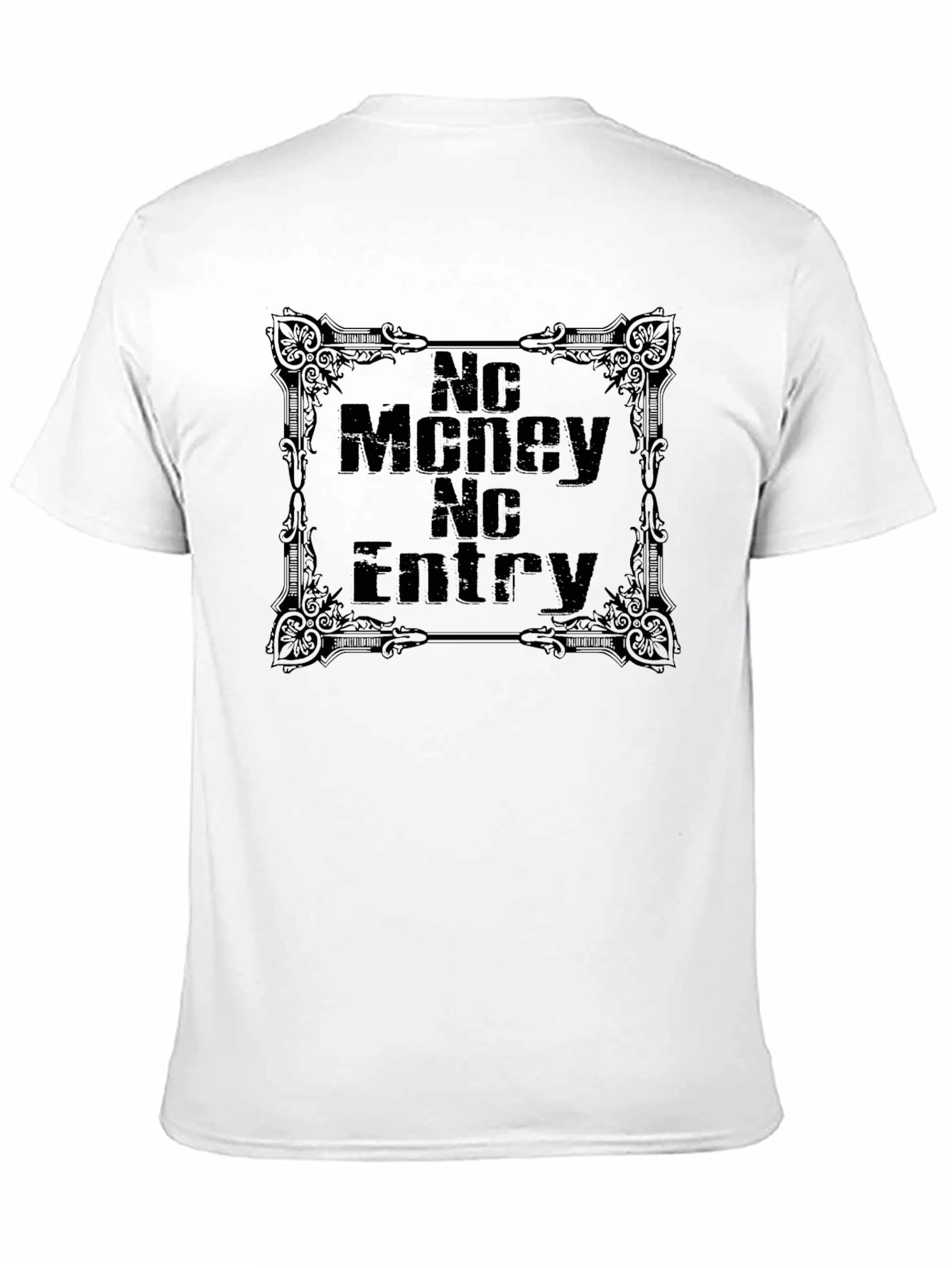 Black No Money No Entry Graphic Tee - Bold Statement Shirt view 11