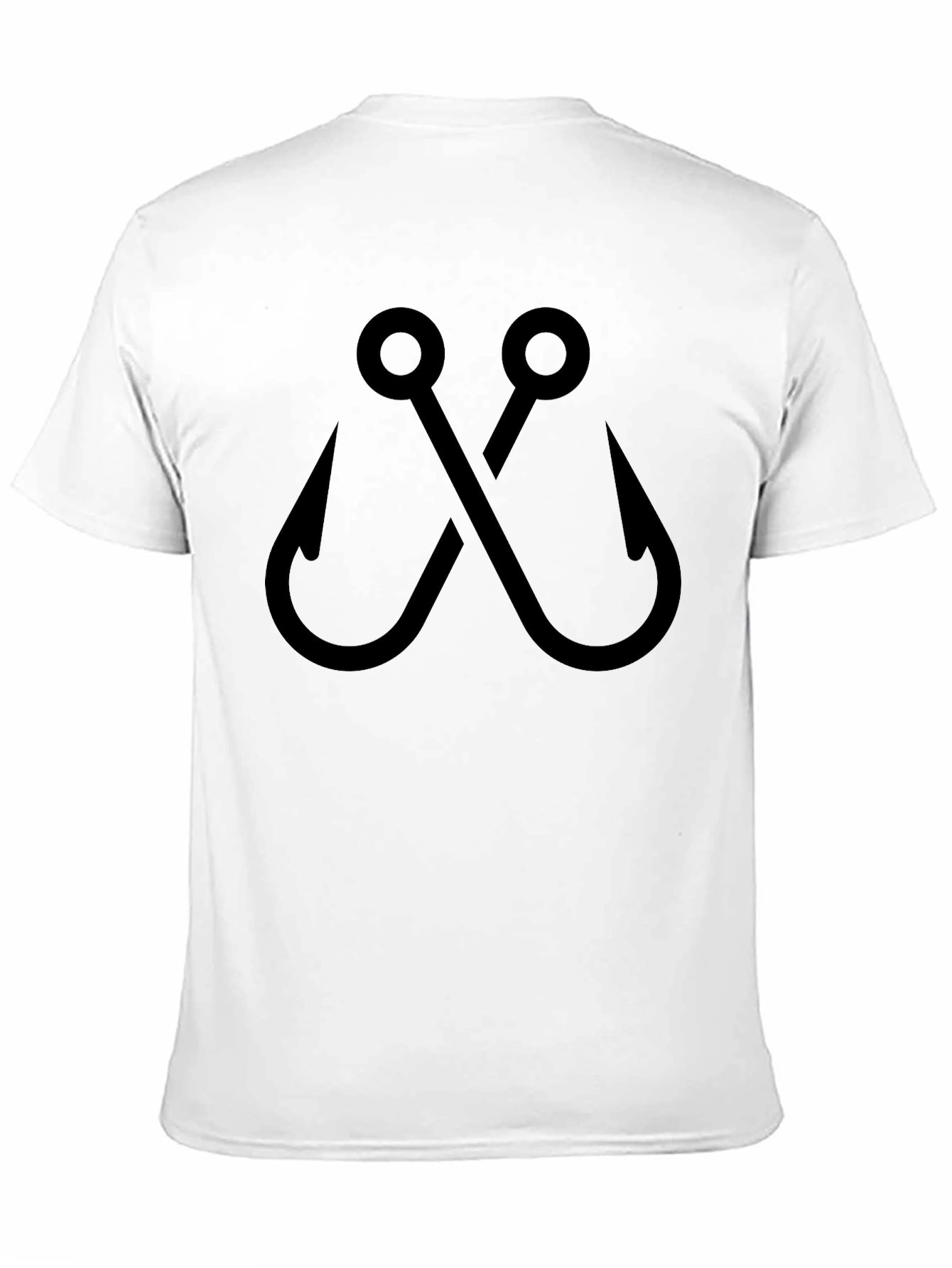 Black Crossed Fishing Hooks Graphic Tee - Black Cotton Comfort view 11