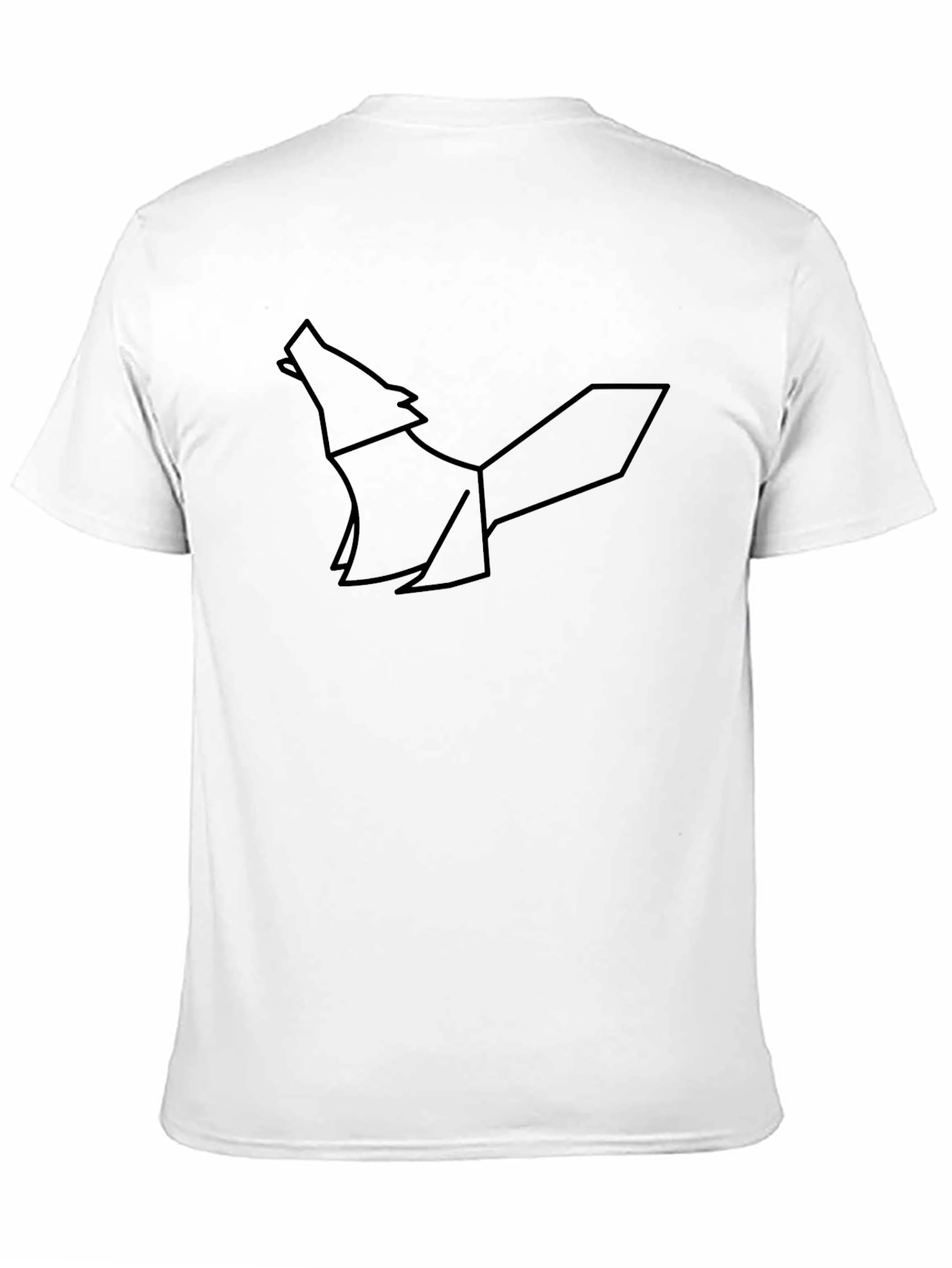 Black Geometric Wolf Graphic Tee - Modern, Minimalist Design view 11