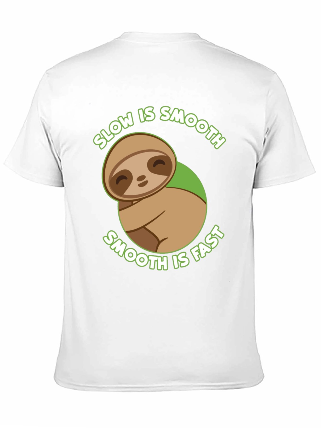 Black Slow is Smooth Sloth Graphic T-Shirt view 11