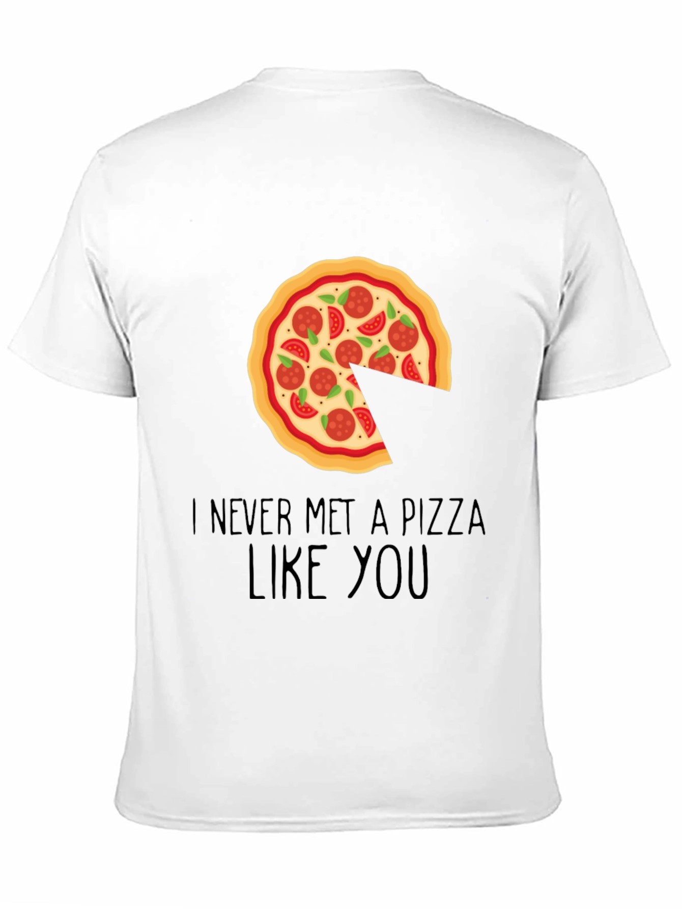 Pizza Slice Missing Graphic Tee - Unisex Black T-Shirt - 11