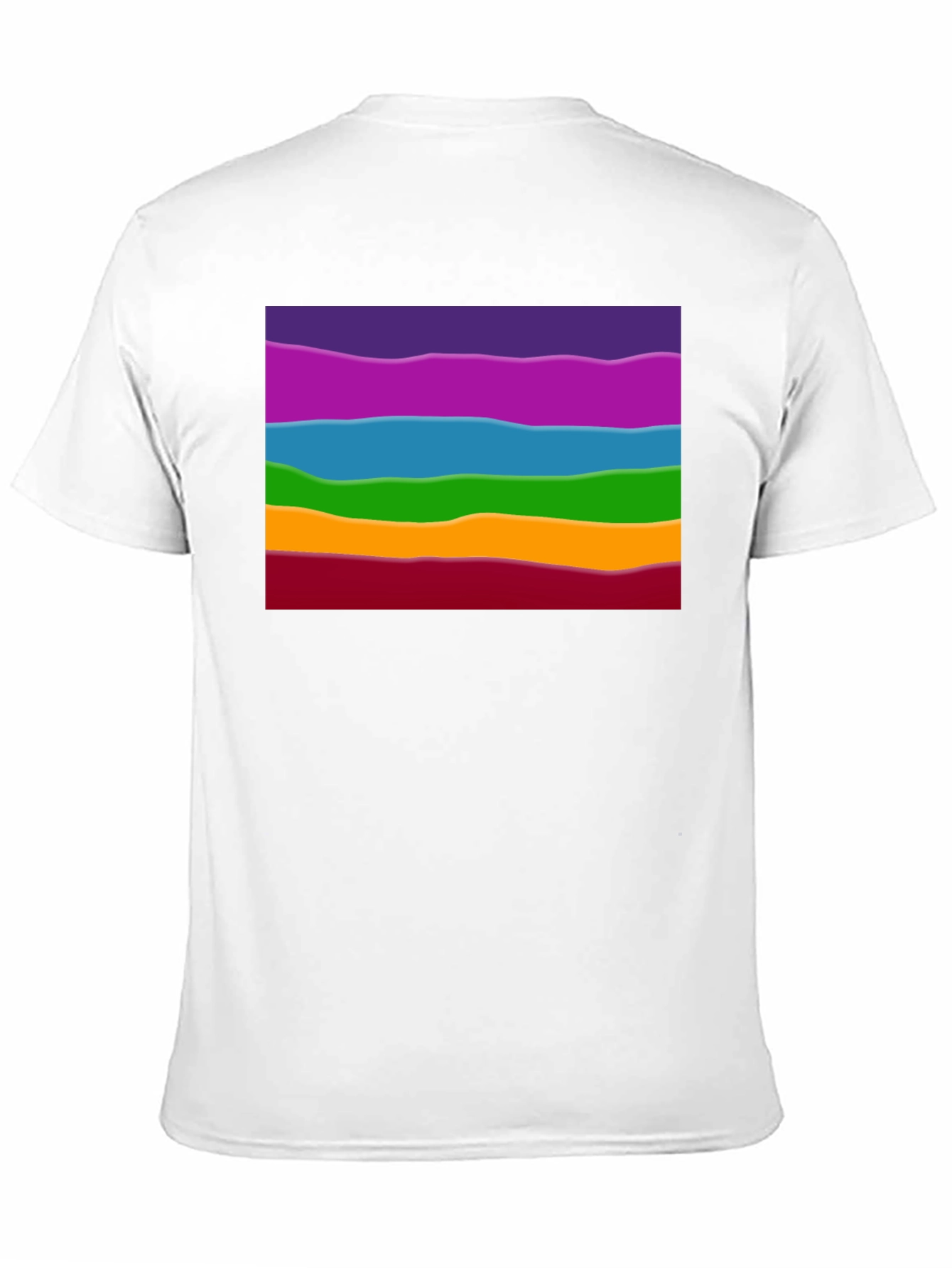 Black Rainbow Wave Graphic Black Tee - Casual Style view 11