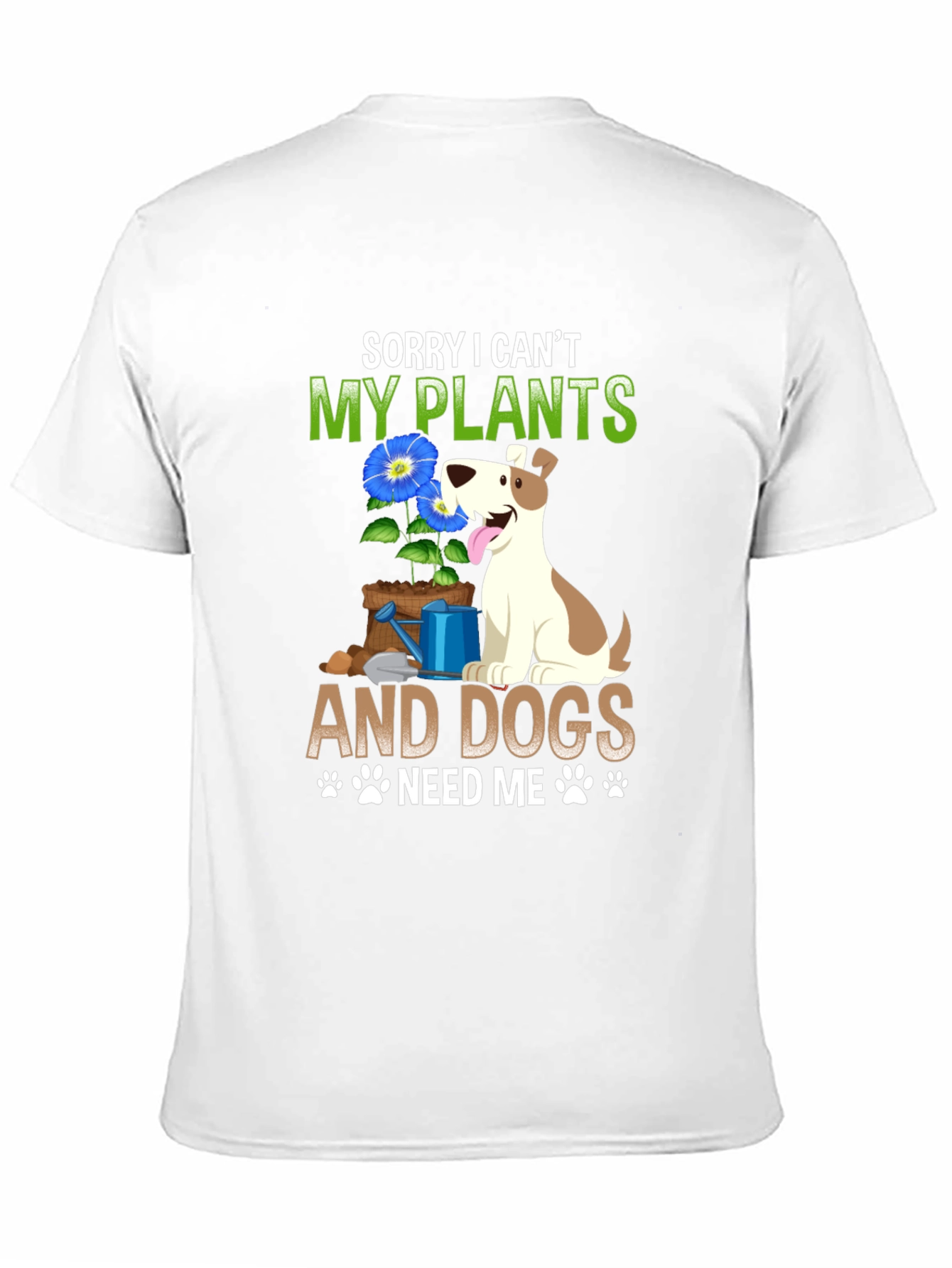 Black Sorry I Can't, My Plants & Dogs Tee view 11