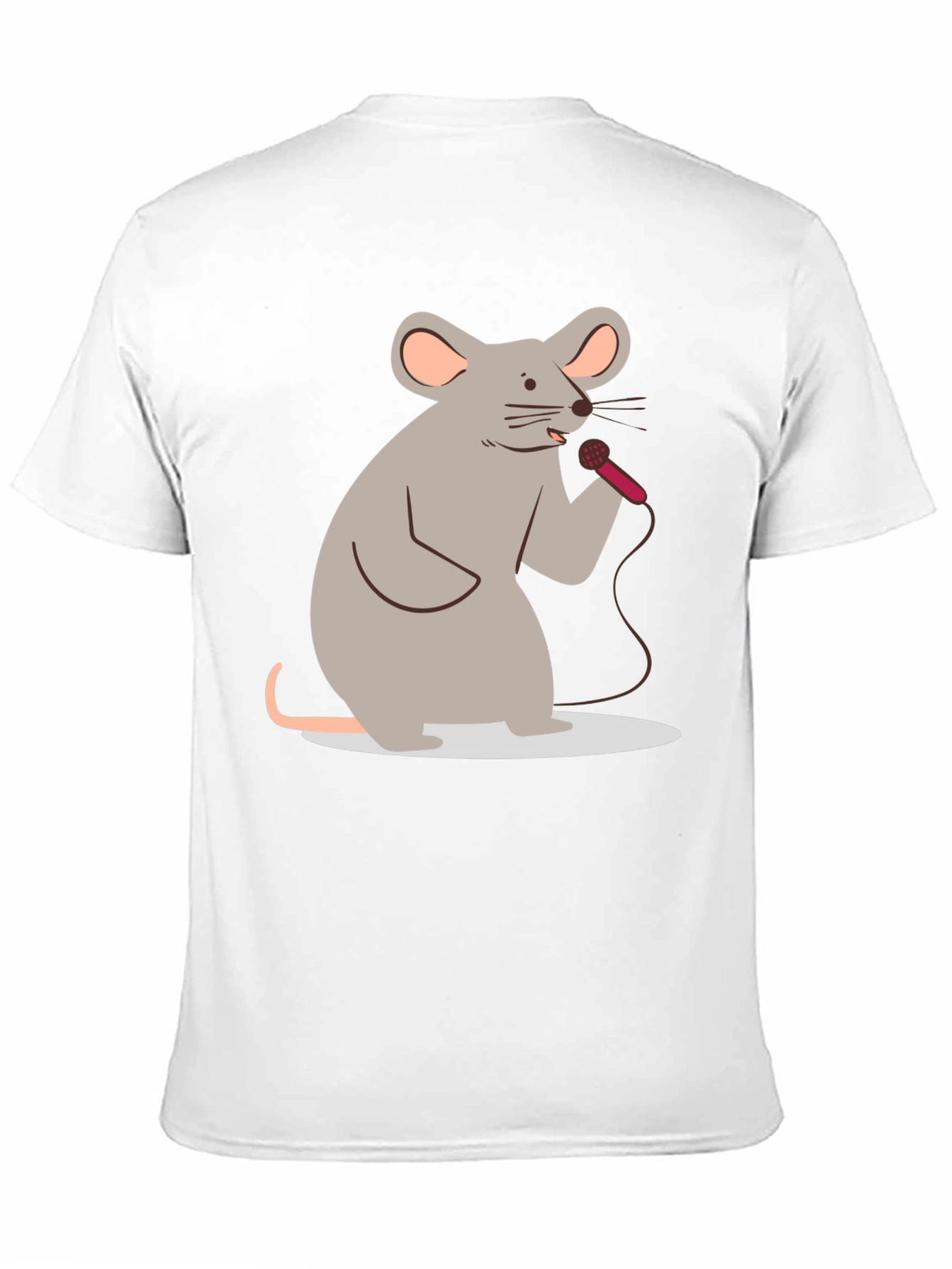 Black Singing Mouse Graphic T-Shirt - Black Cotton Tee view 11