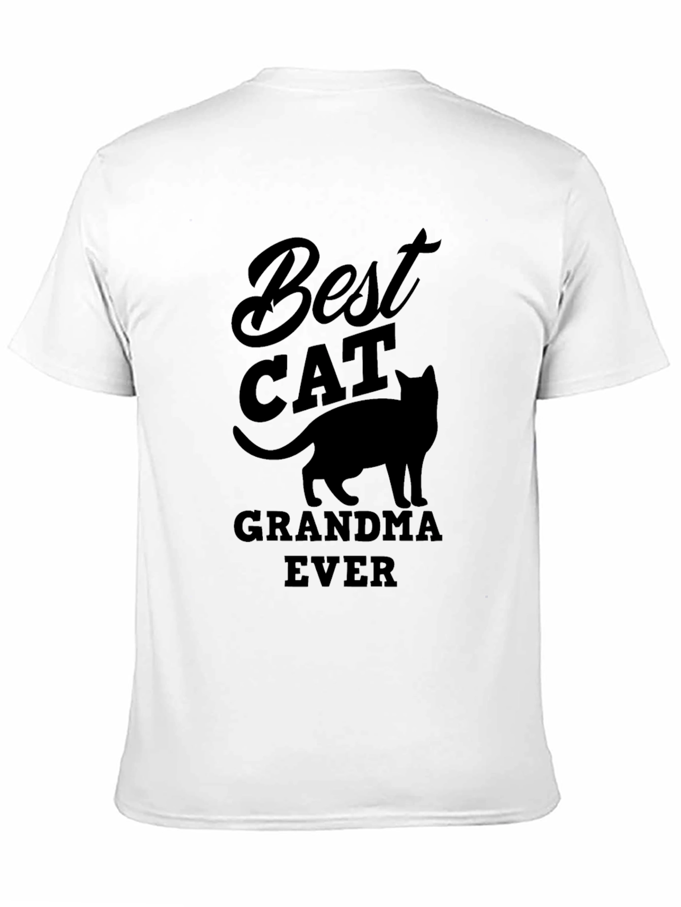 Black Best Cat Grandma Ever Black T-Shirt view 11