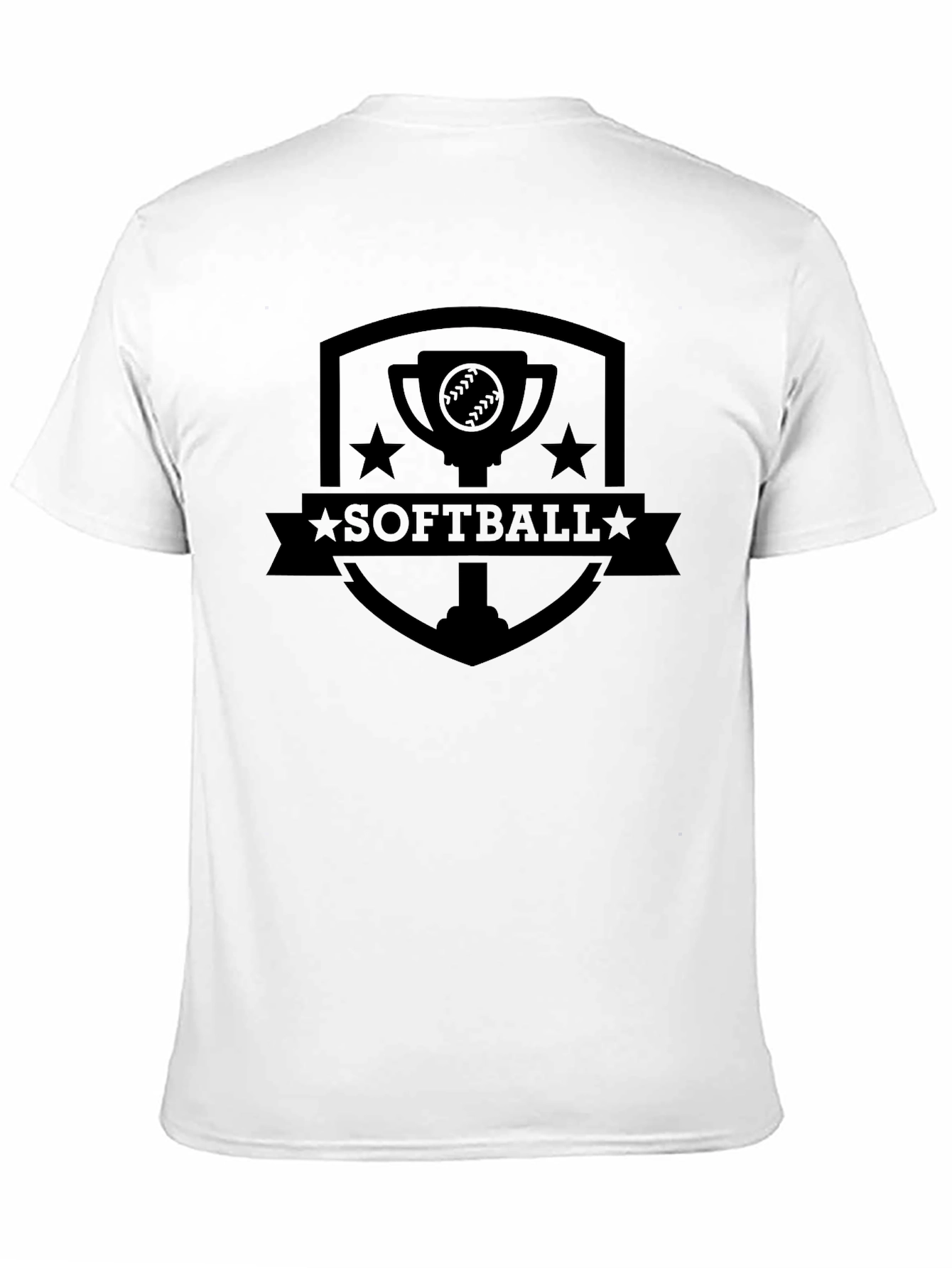 Black Softball Trophy Graphic Tee - Black Cotton T-Shirt view 11