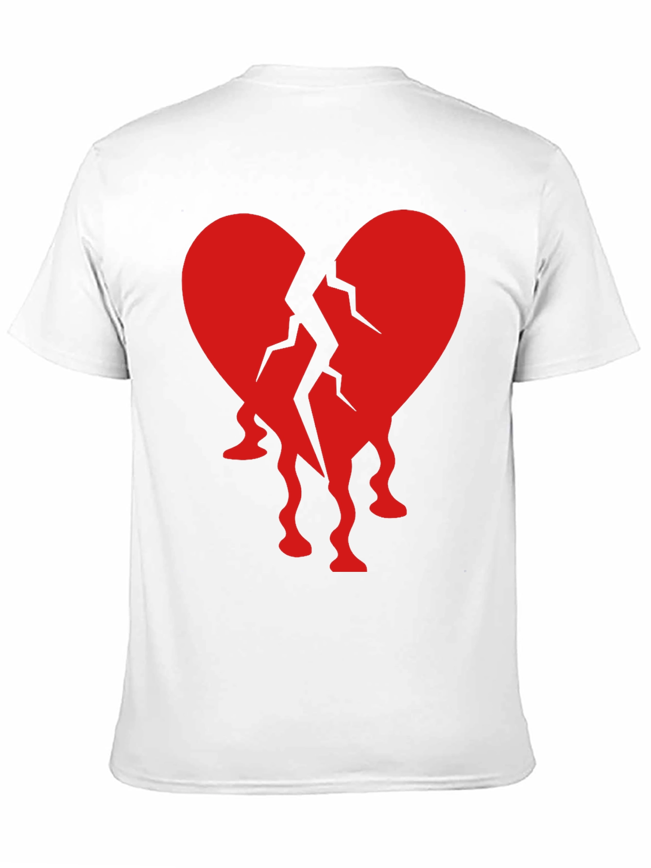 Black Broken Heart Graphic Tee - Black Crew Neck T-Shirt view 11