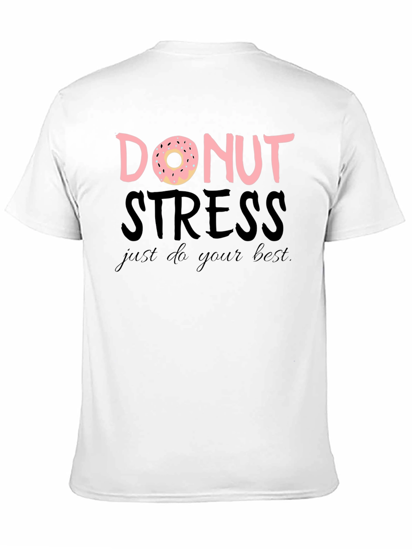 Black Donut Stress Funny Graphic Tee view 11