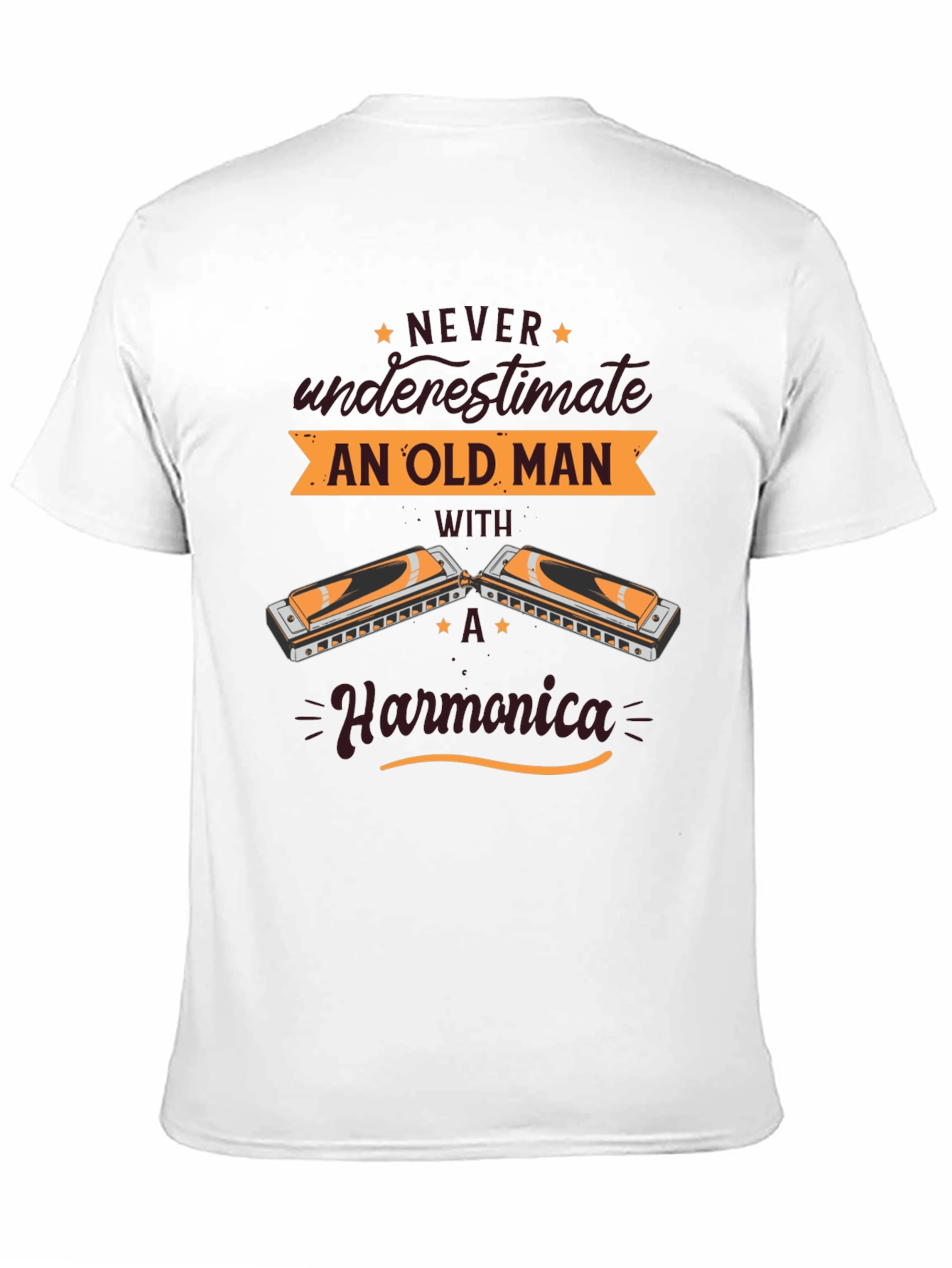 Black Old Man Harmonica T-Shirt  view 11