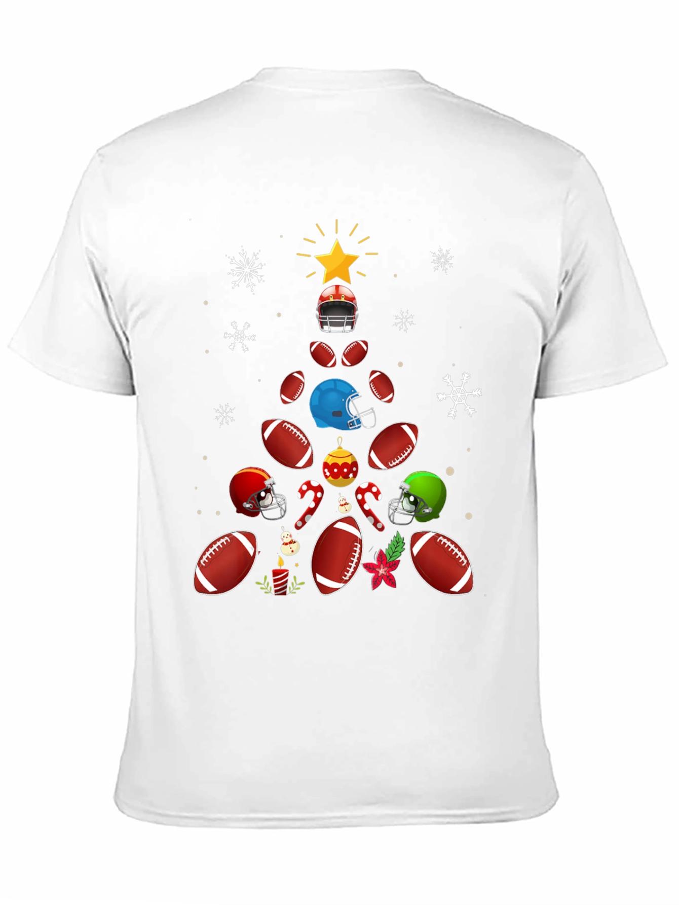 Black Football Christmas Tree T-Shirt view 11