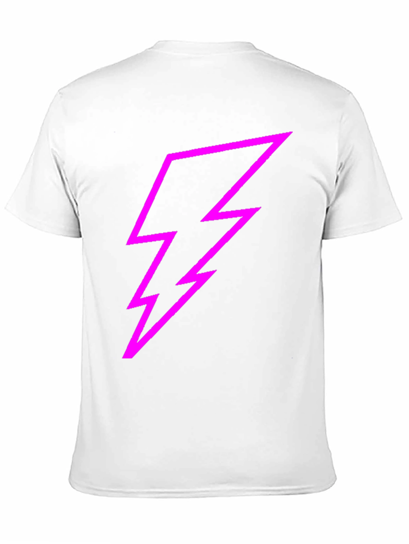 Black Black Tee with Bold Pink Lightning Bolt Design view 11