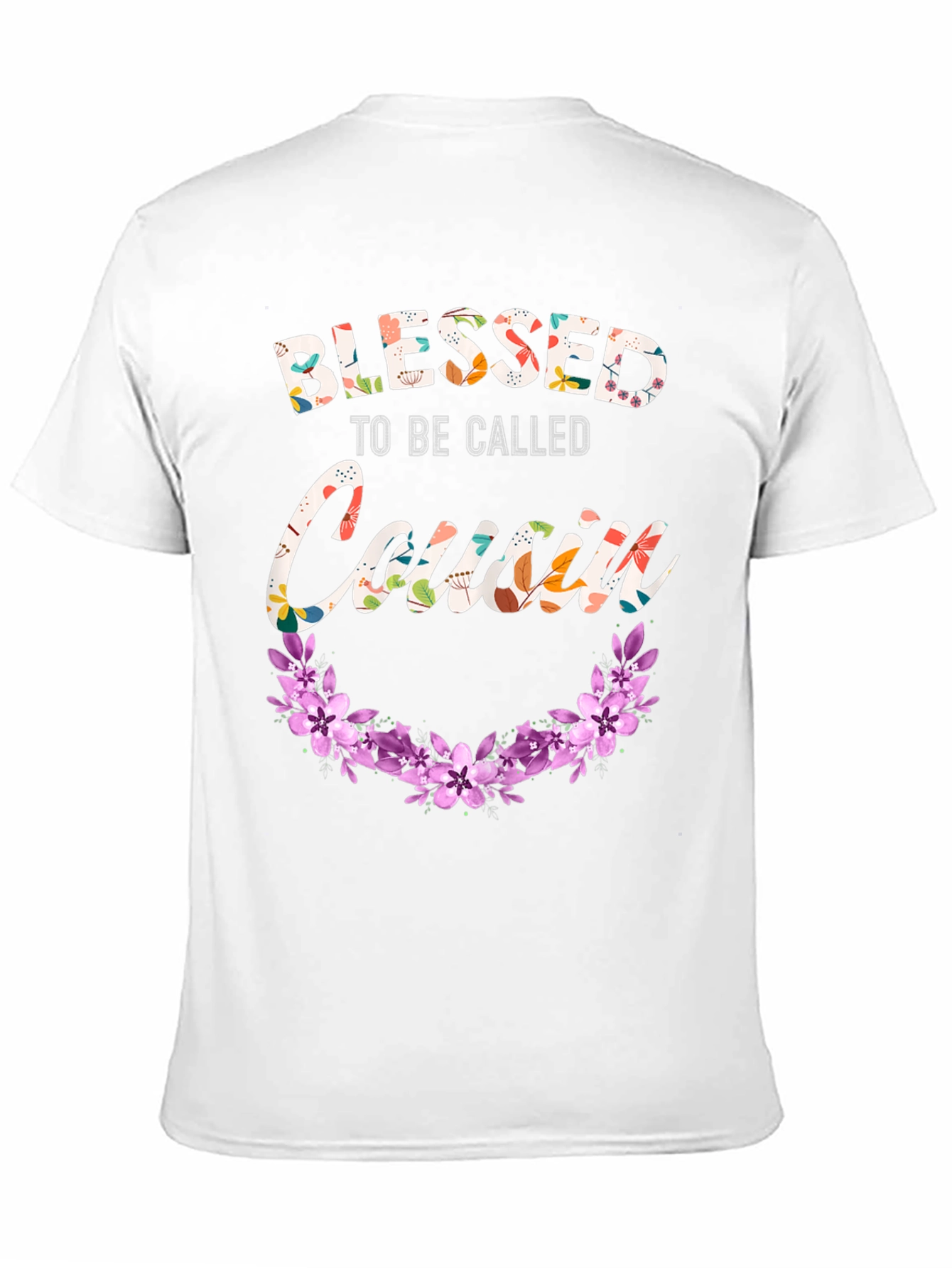 Black Blessed to be Called Cousin Floral T-Shirt view 11