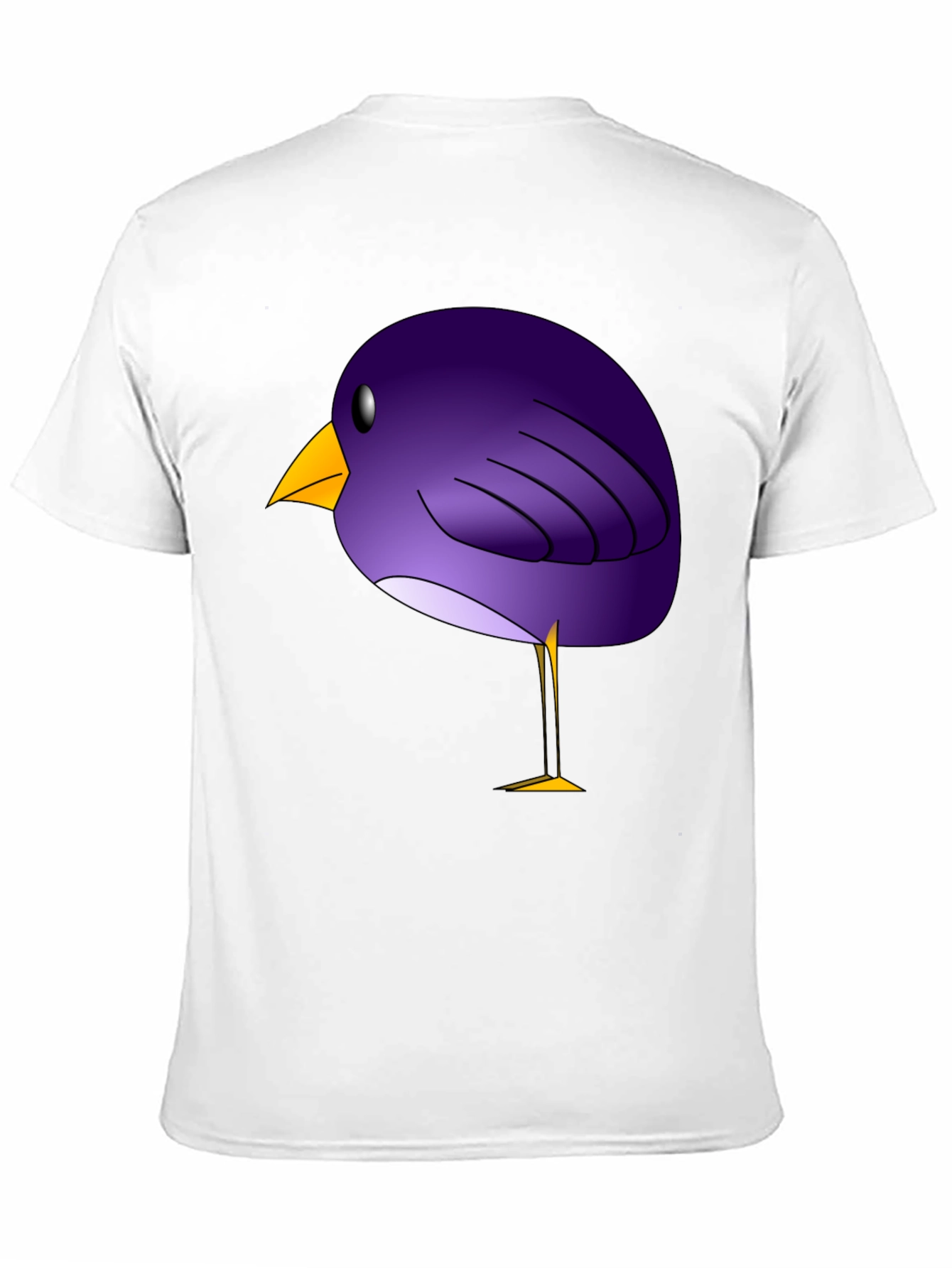 Black Whimsical Purple Bird Graphic T-Shirt view 11