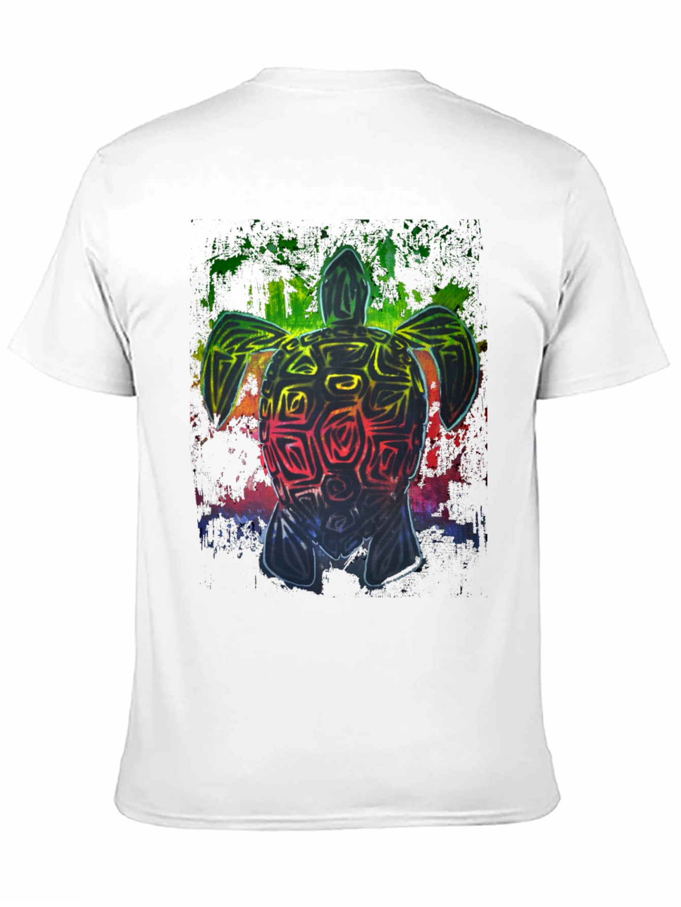 Black Rainbow Turtle Graphic Black T-Shirt view 11