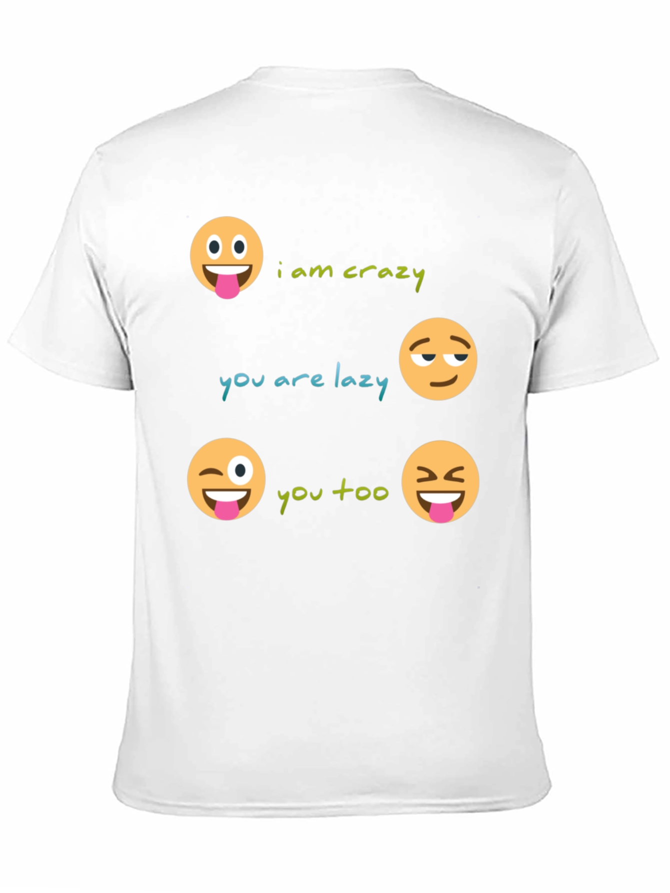 Black Crazy Lazy Emoji Graphic Tee - Unisex view 11