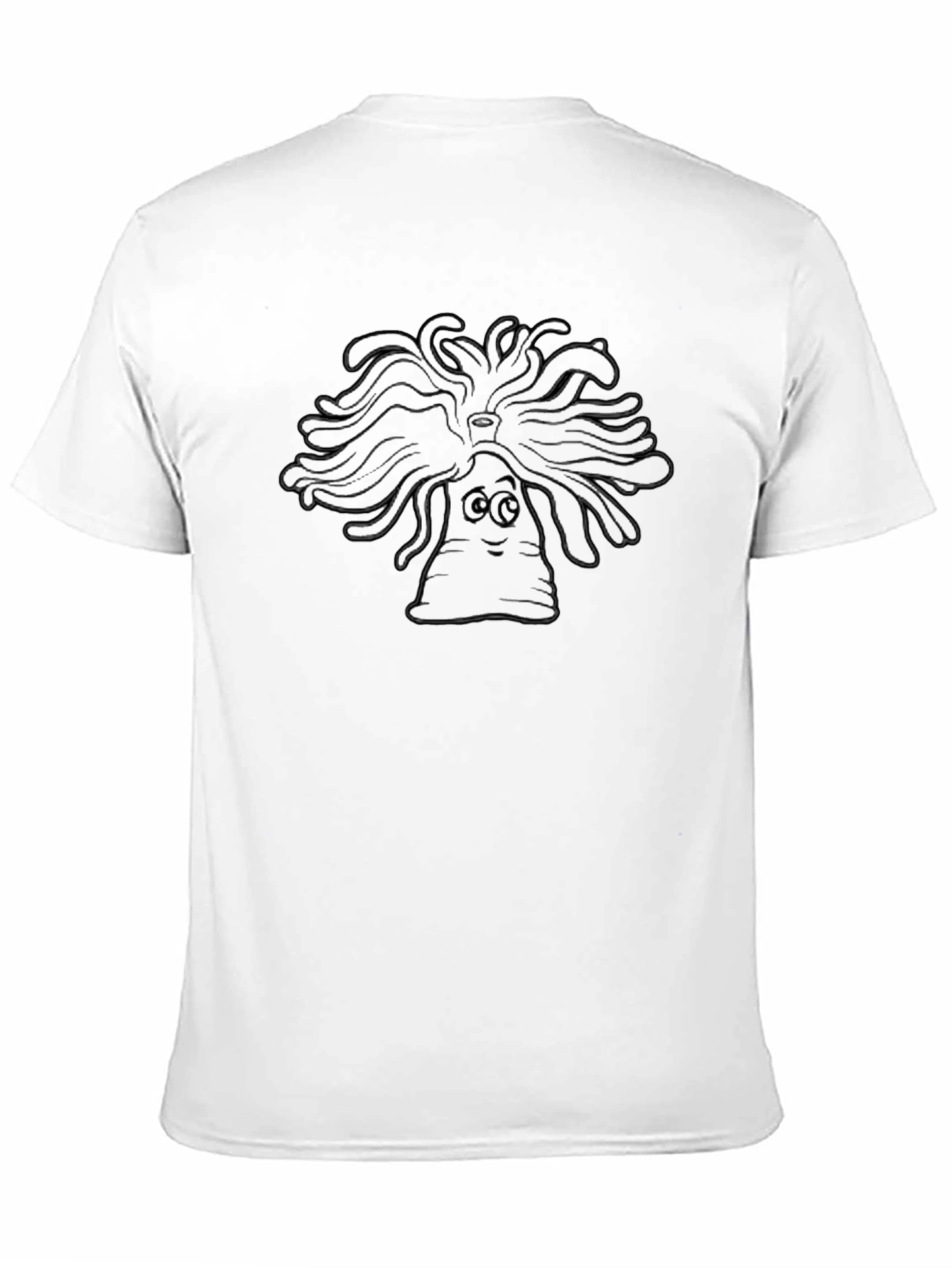 Black Cartoon Medusa Head T-Shirt - Classic Black Tee view 11