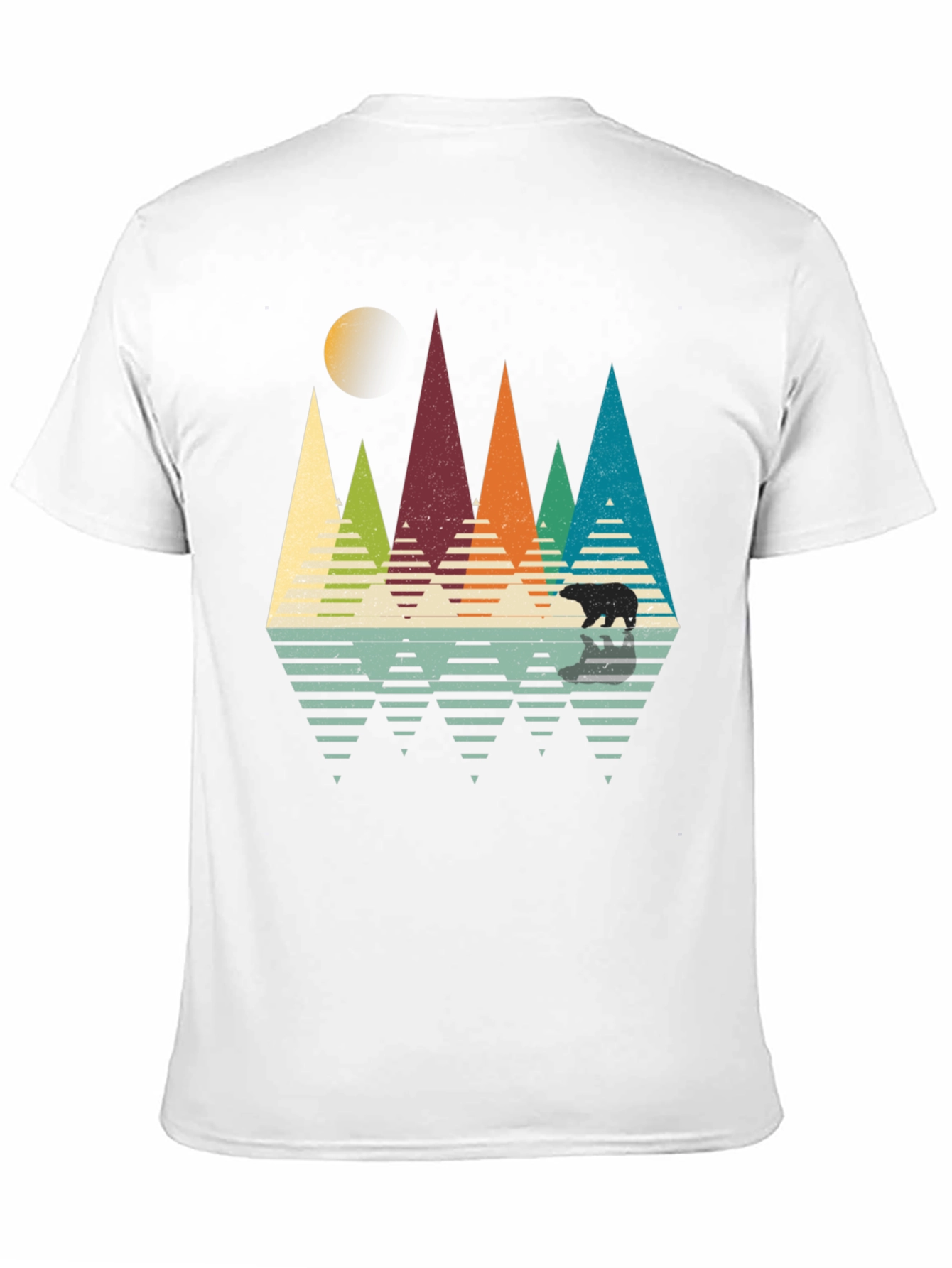 Black Retro Mountain Bear T-Shirt view 11