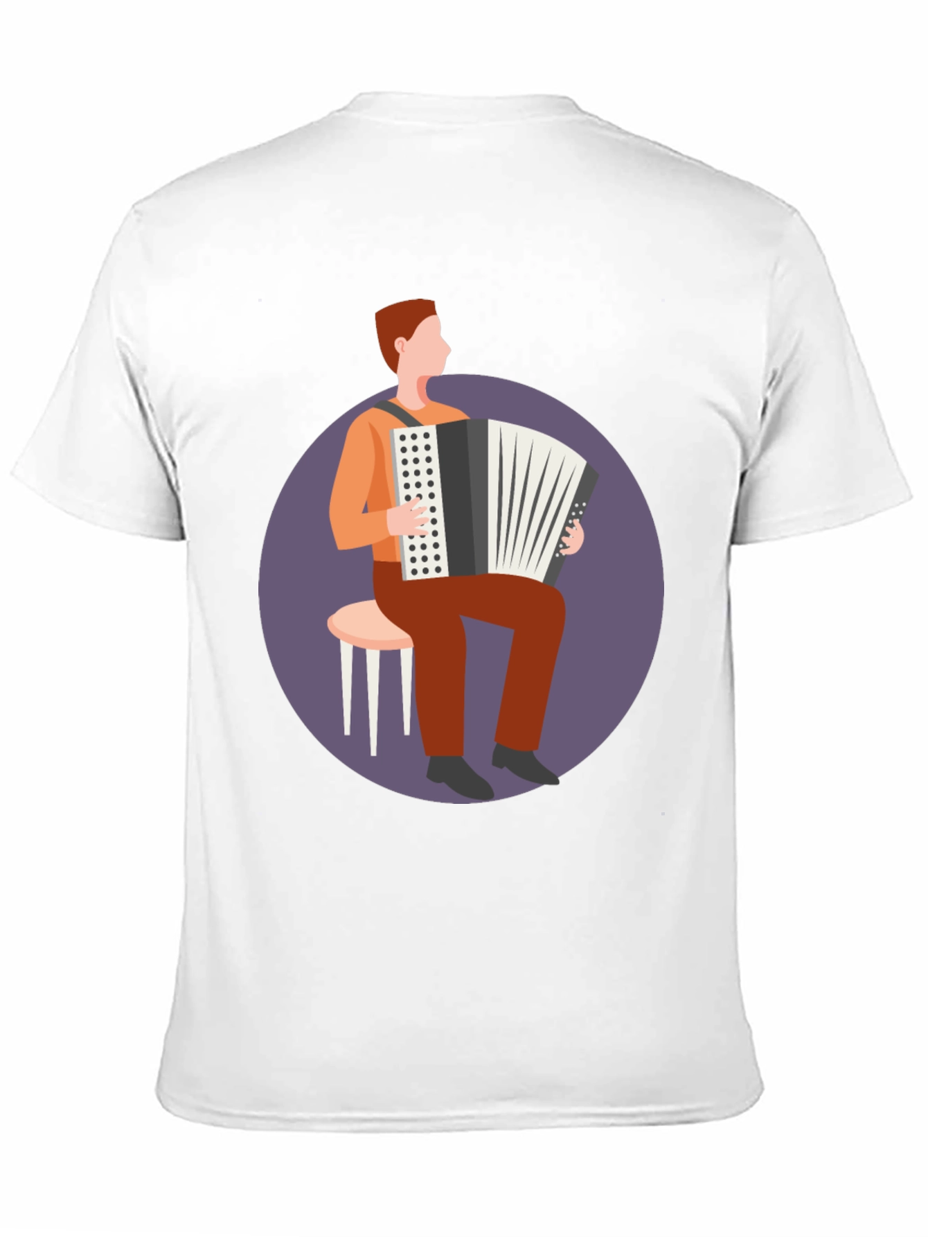 Black Accordion Player Graphic Tee - Musician T-Shirt view 11