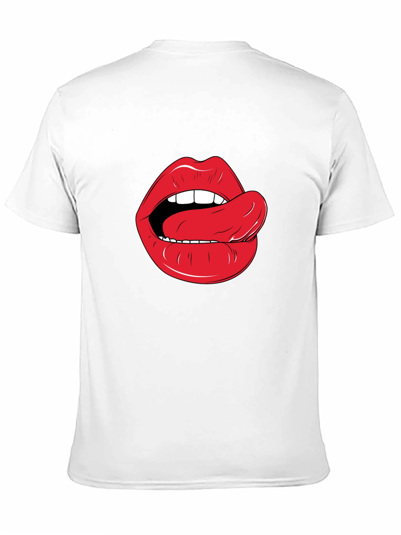 Black Lips & Tongue Graphic Tee - Black Cotton T-Shirt view 11