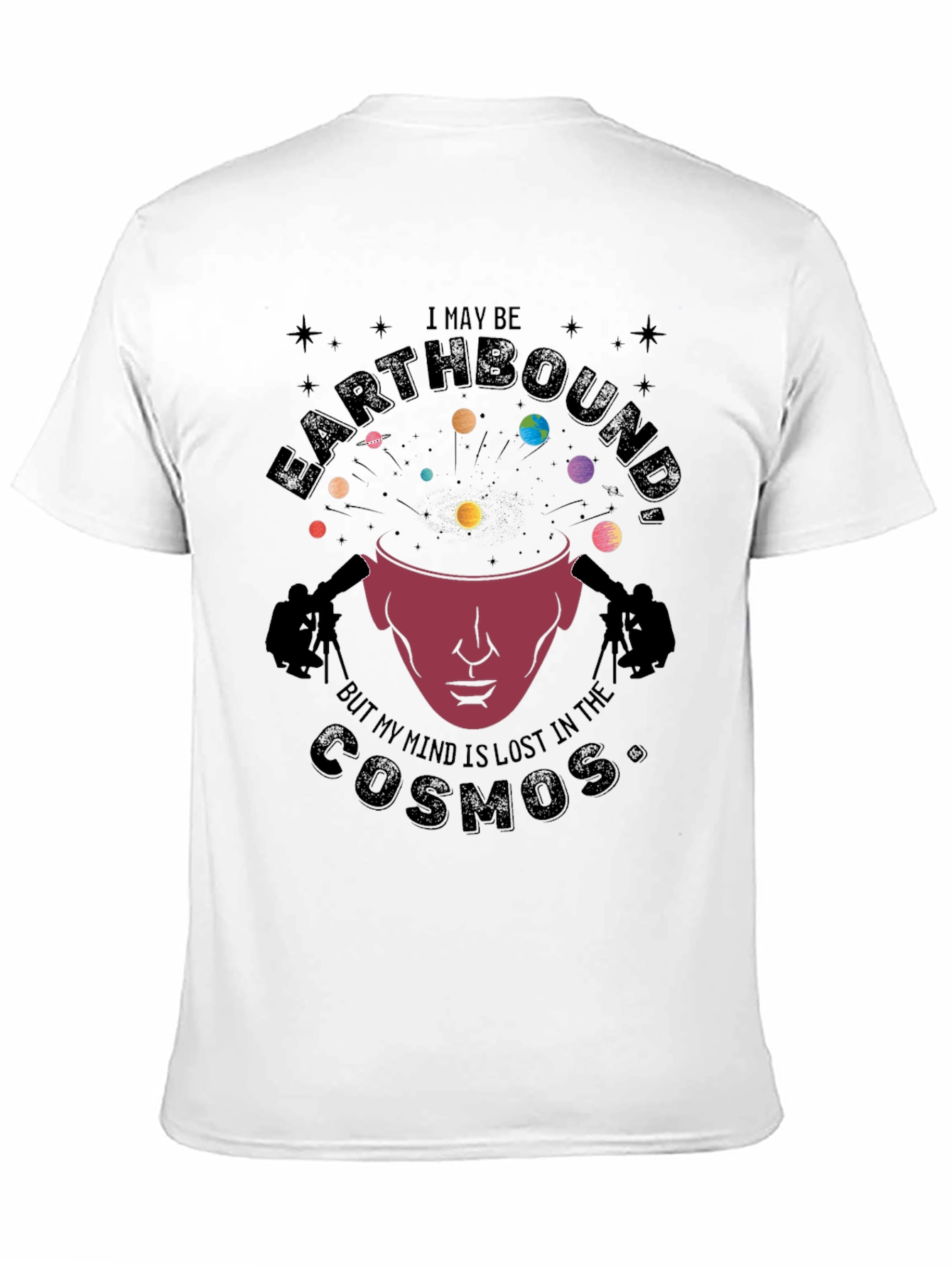 Black Earthbound Cosmos Graphic T-Shirt view 11