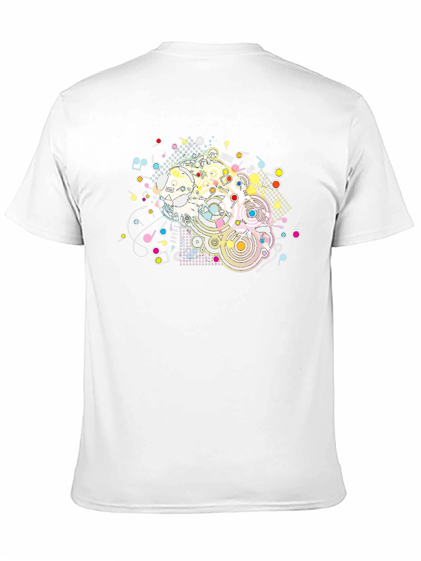 Black Abstract Music Notes Graphic Black T-Shirt view 11