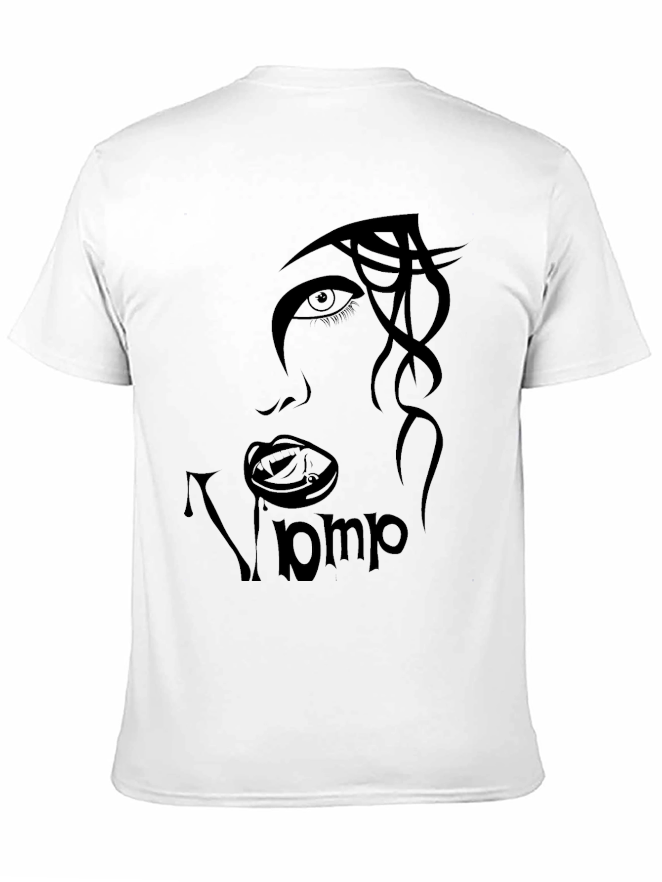 Black Vamp Face Graphic Black T-Shirt view 11