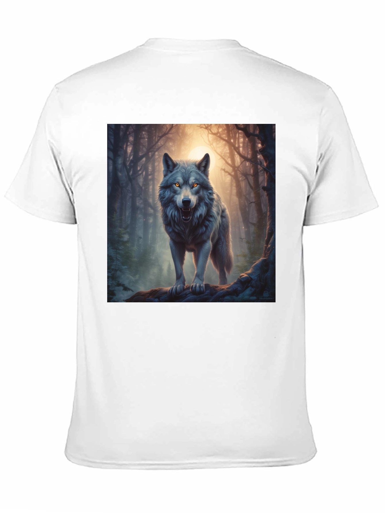 Black Wolf Graphic Tee - Forest Predator Print view 11