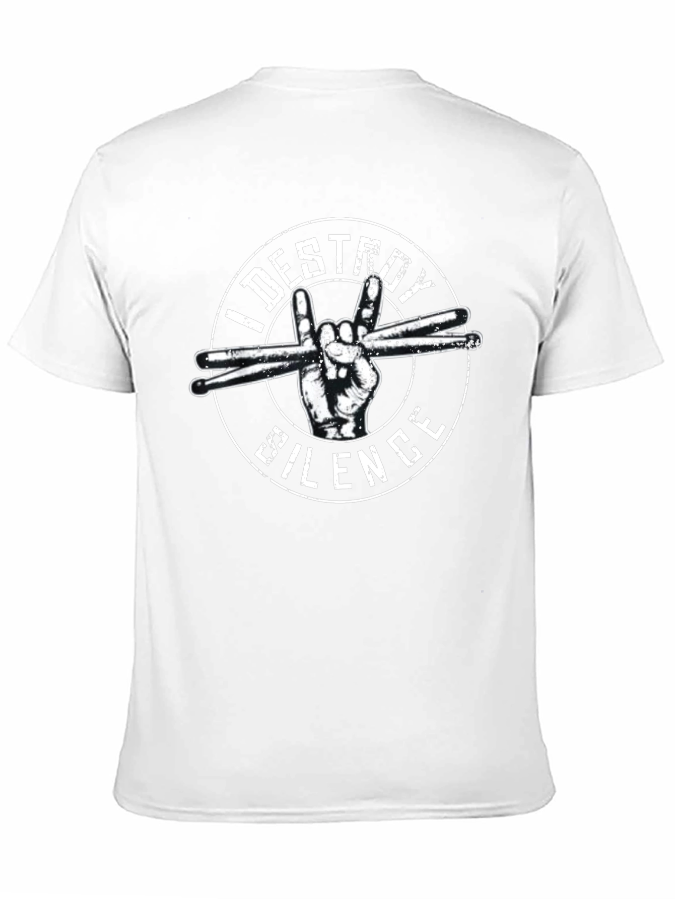 Black I Destroy Silence Drummer T-Shirt - Rock On! view 11