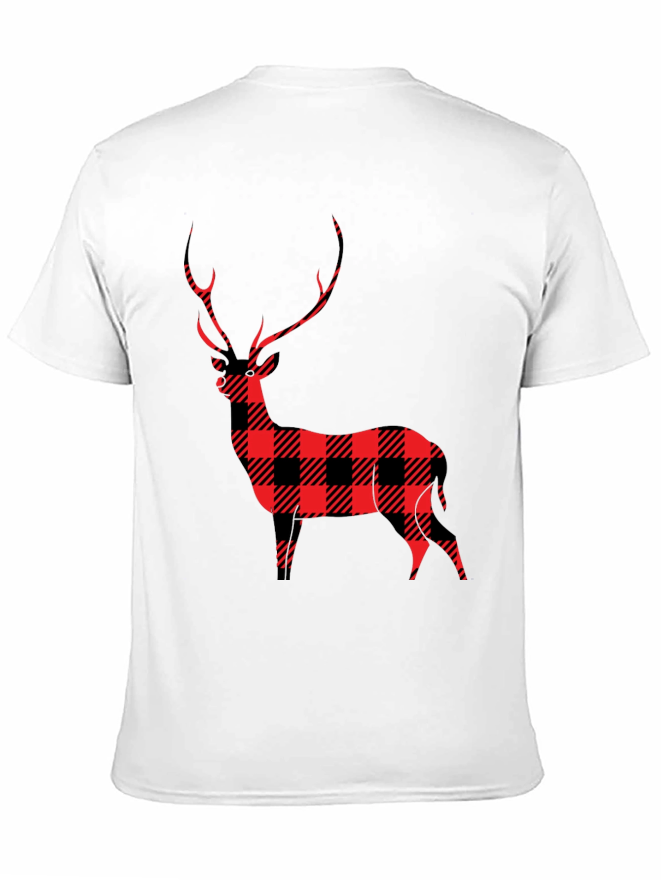 Black Buffalo Plaid Deer Graphic Tee view 11