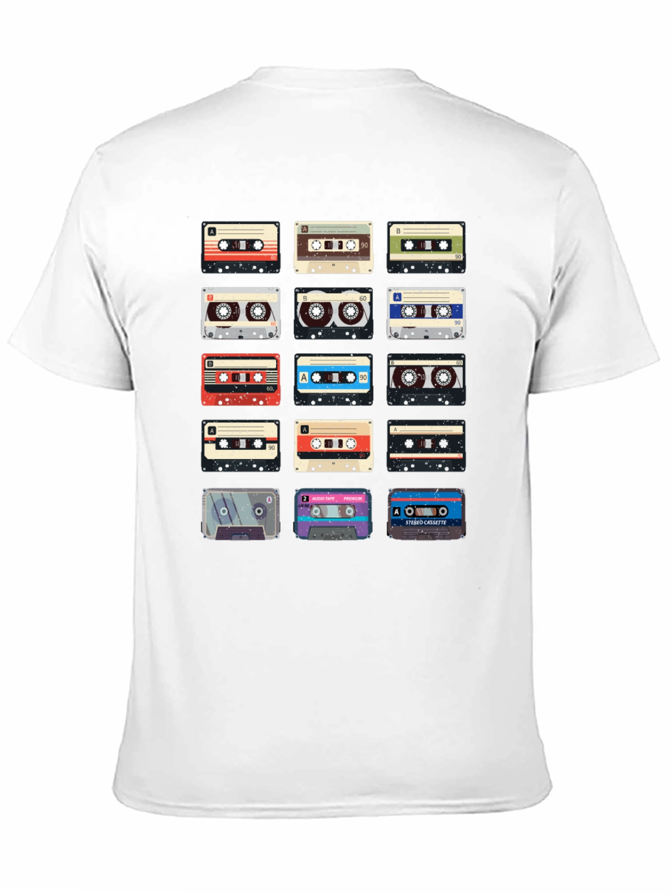 Black Retro Cassette Tape Graphic Tee - Vintage Music Lover Shirt view 11