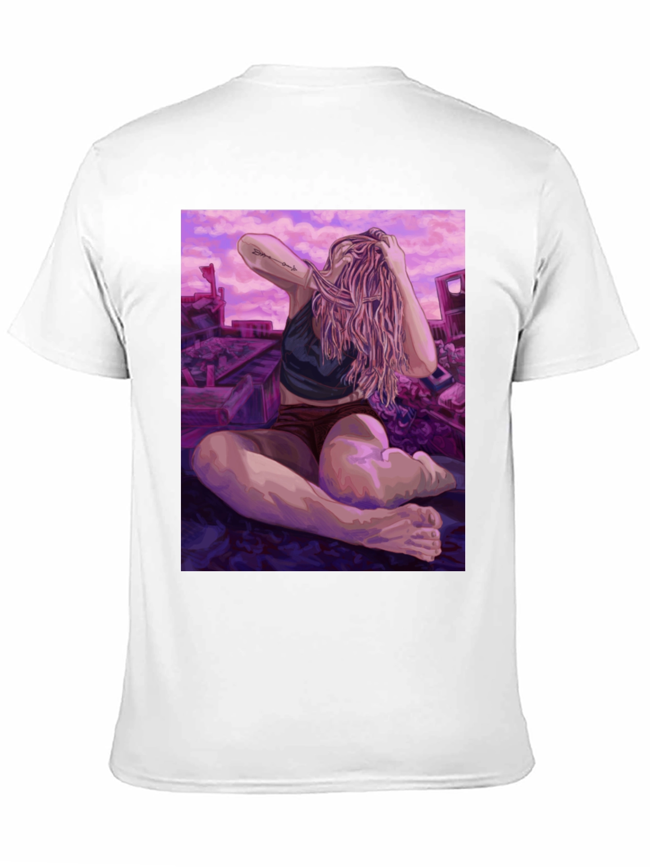 Black Artistic Woman on Ruins Graphic Tee - Unisex view 11