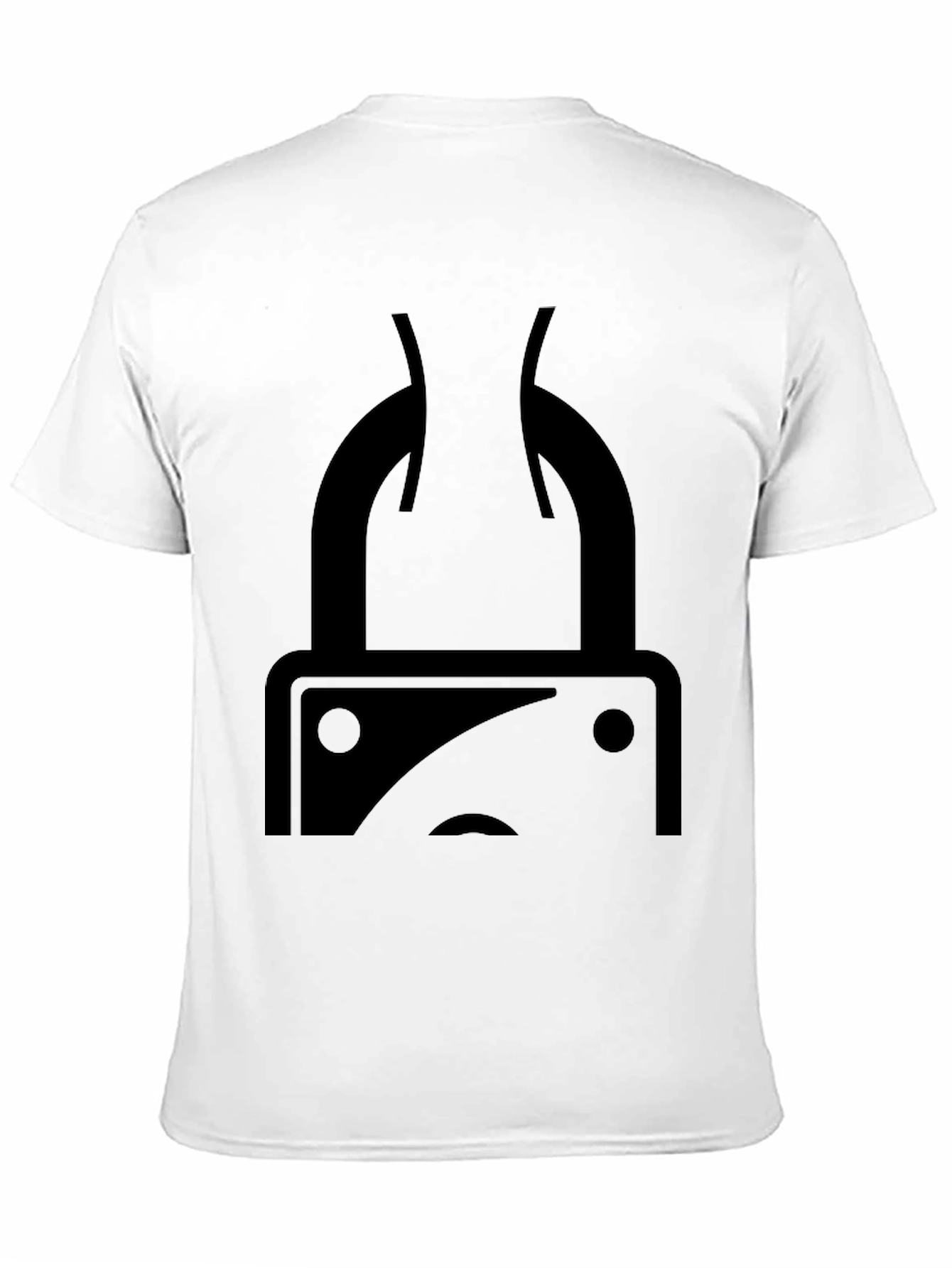 Black Sad Lock Graphic Tee - Casual Black T-Shirt view 11