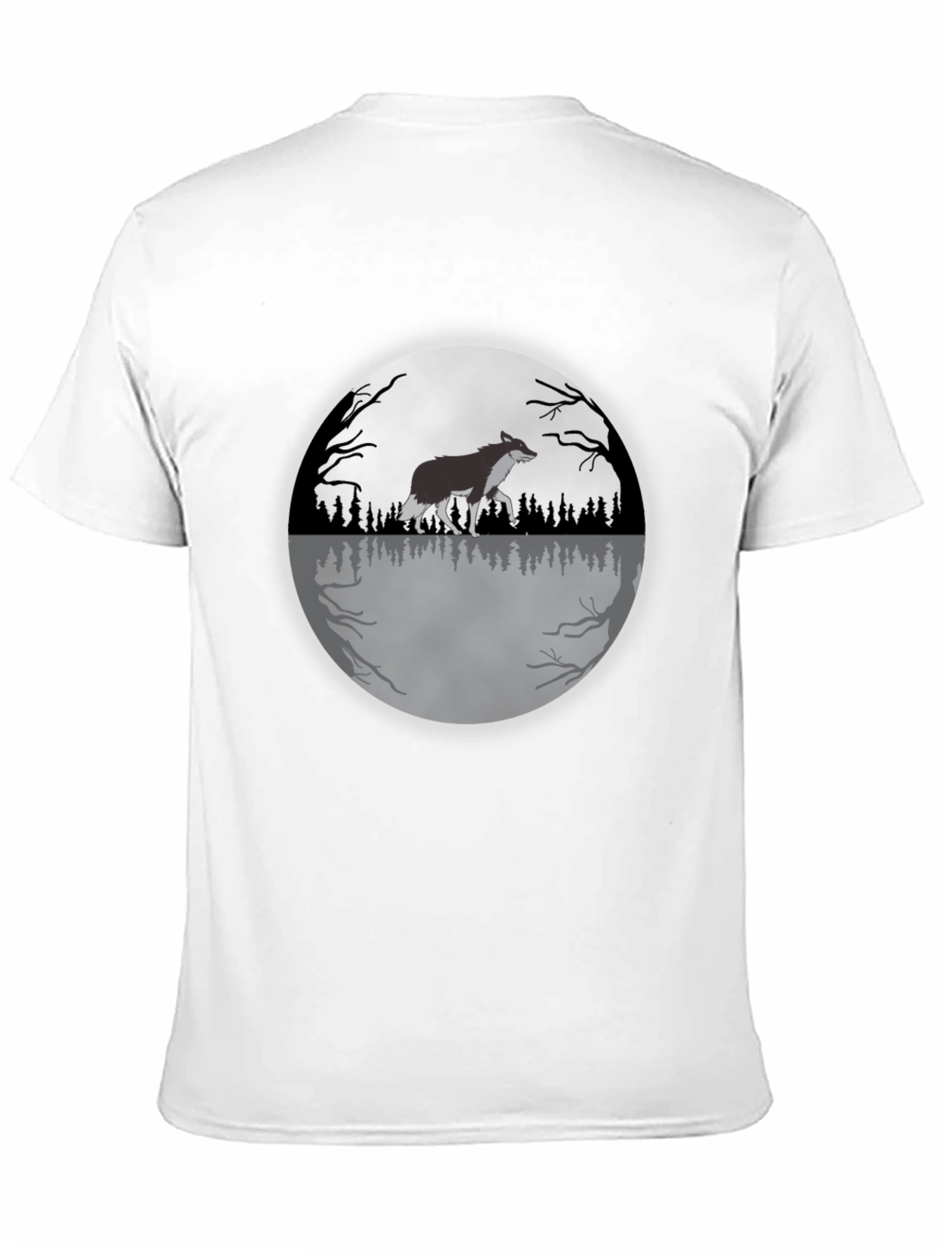 Black Wolf Moon Graphic Tee - Black Cotton T-Shirt view 11