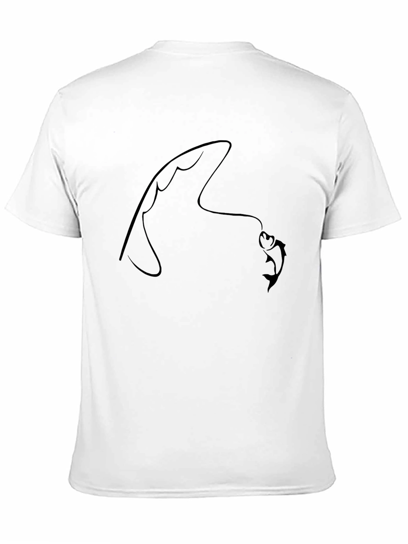 Black Fishing Line Art Black Tee - Angler's Style view 11