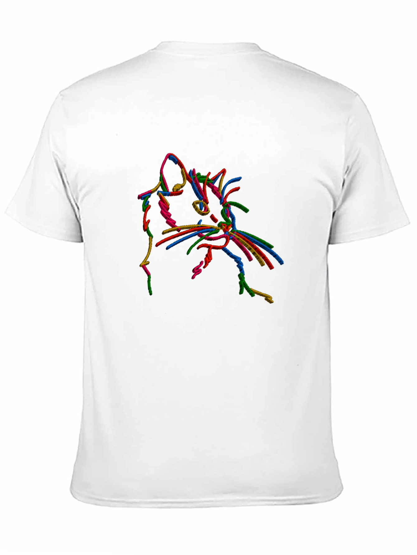 Black Vibrant Cat Outline Black T-Shirt view 11