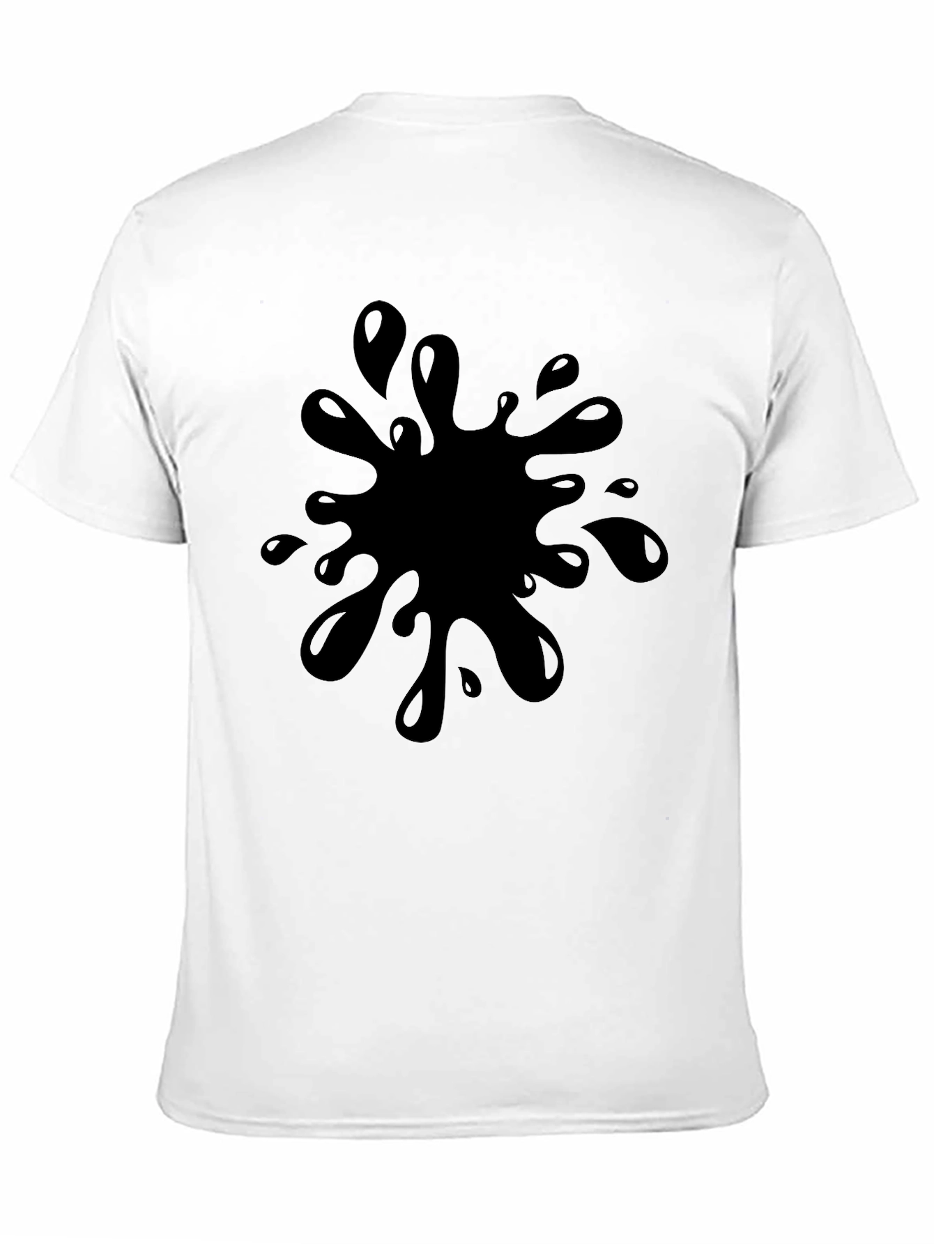 Black Black T-Shirt with Splash Graphic - Casual Wear view 11