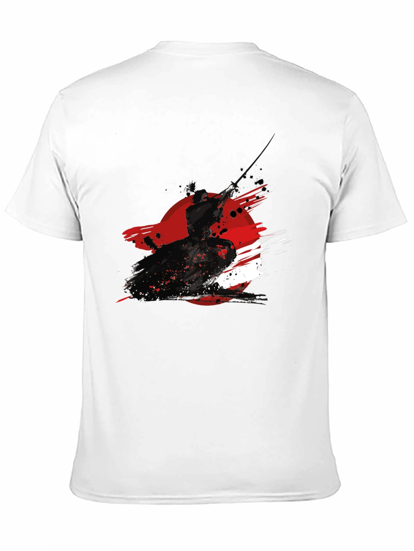 Black Samurai Ink Graphic Black T-Shirt view 11
