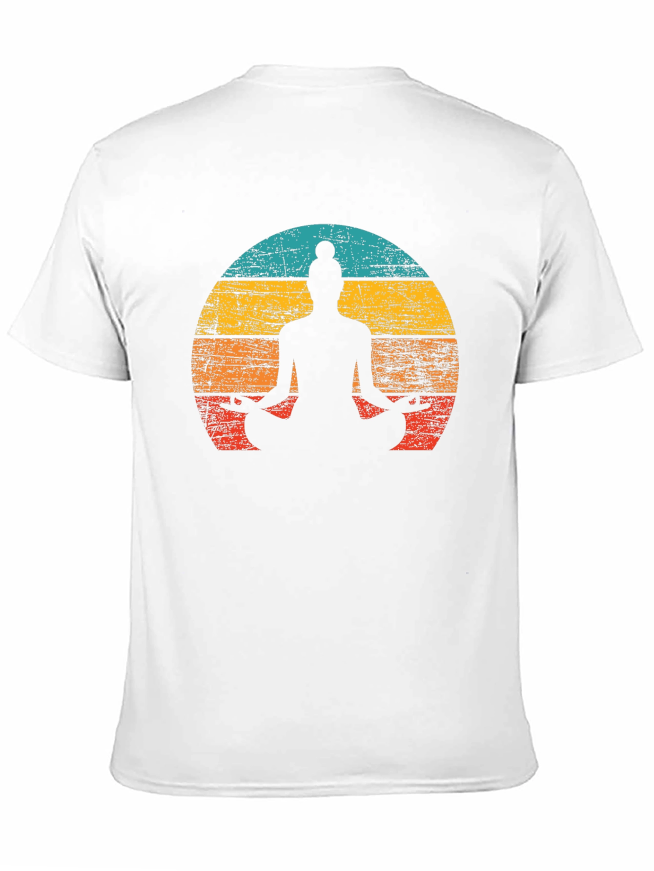Black Yoga Silhouette Retro Sunset Graphic Tee - Unisex view 11