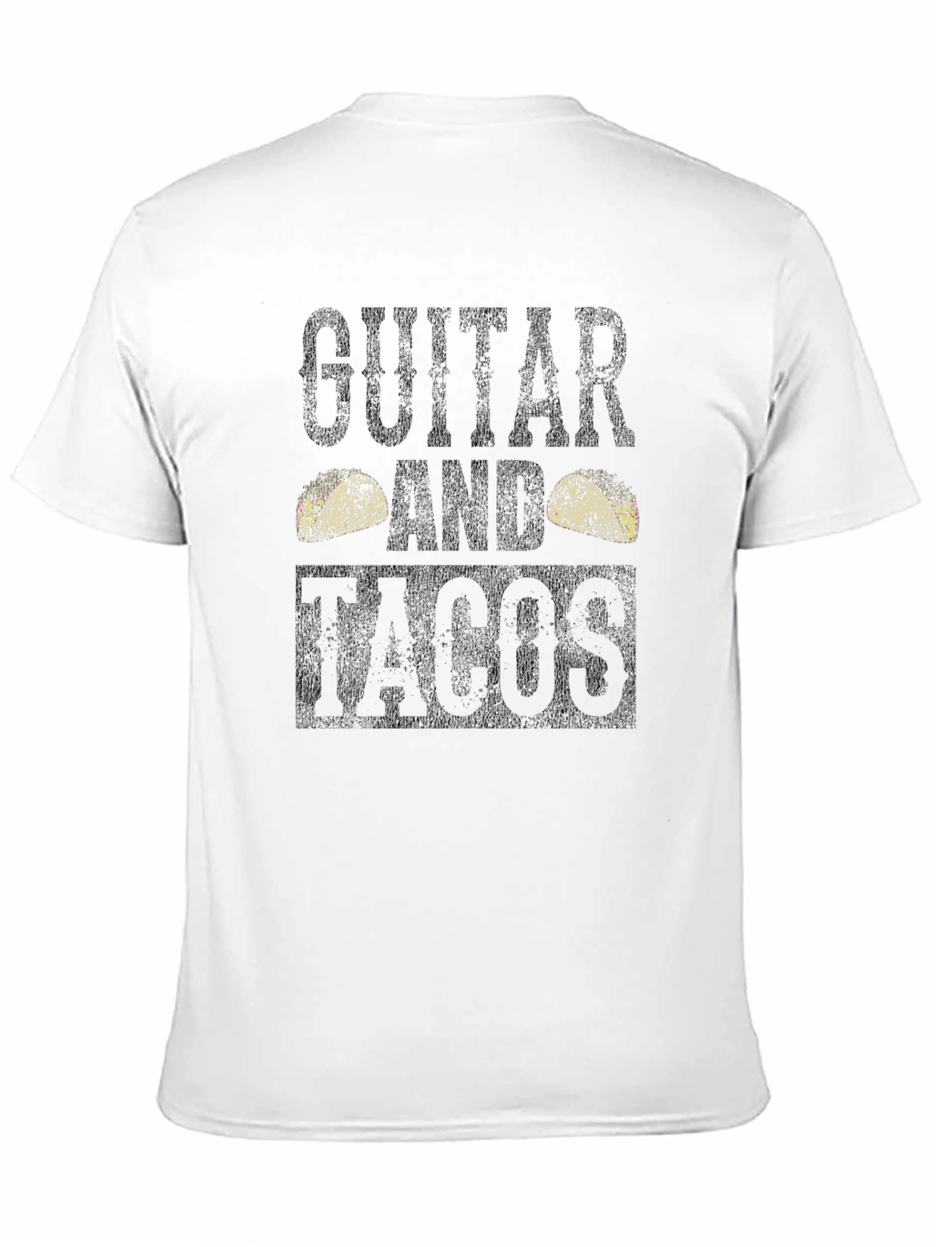 Black Guitar and Tacos Black Graphic T-Shirt view 11