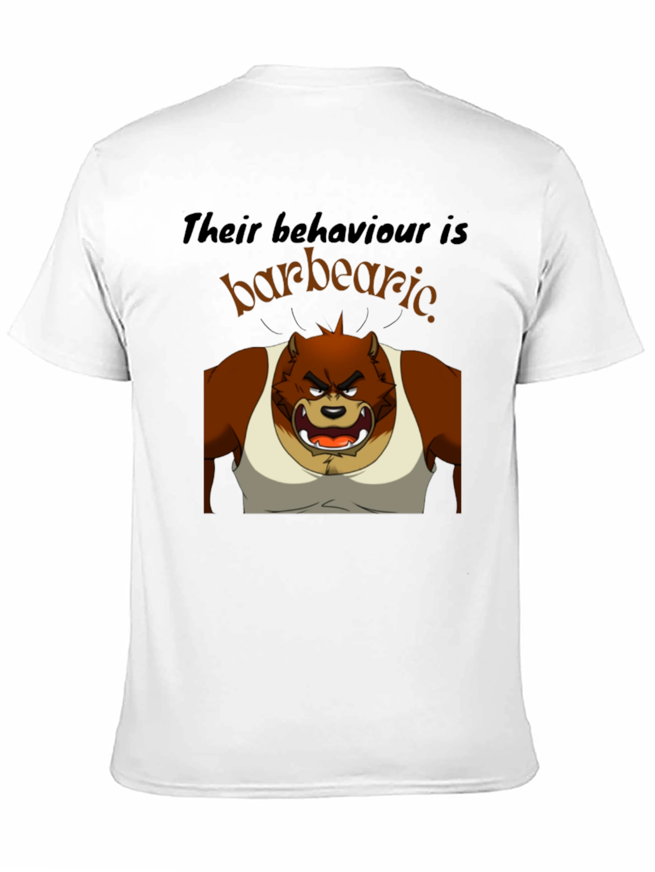 Black Barbearic Cartoon Bear T-Shirt view 11