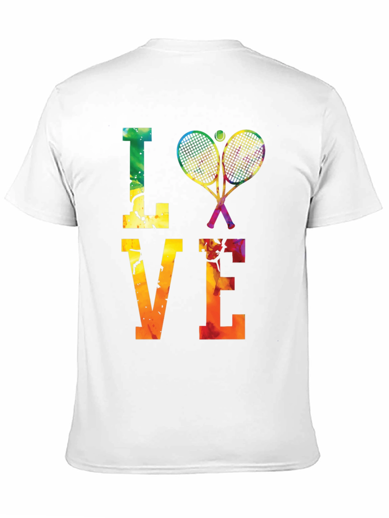 Black Tennis LOVE T-Shirt - Colorful Graphic Tee view 11