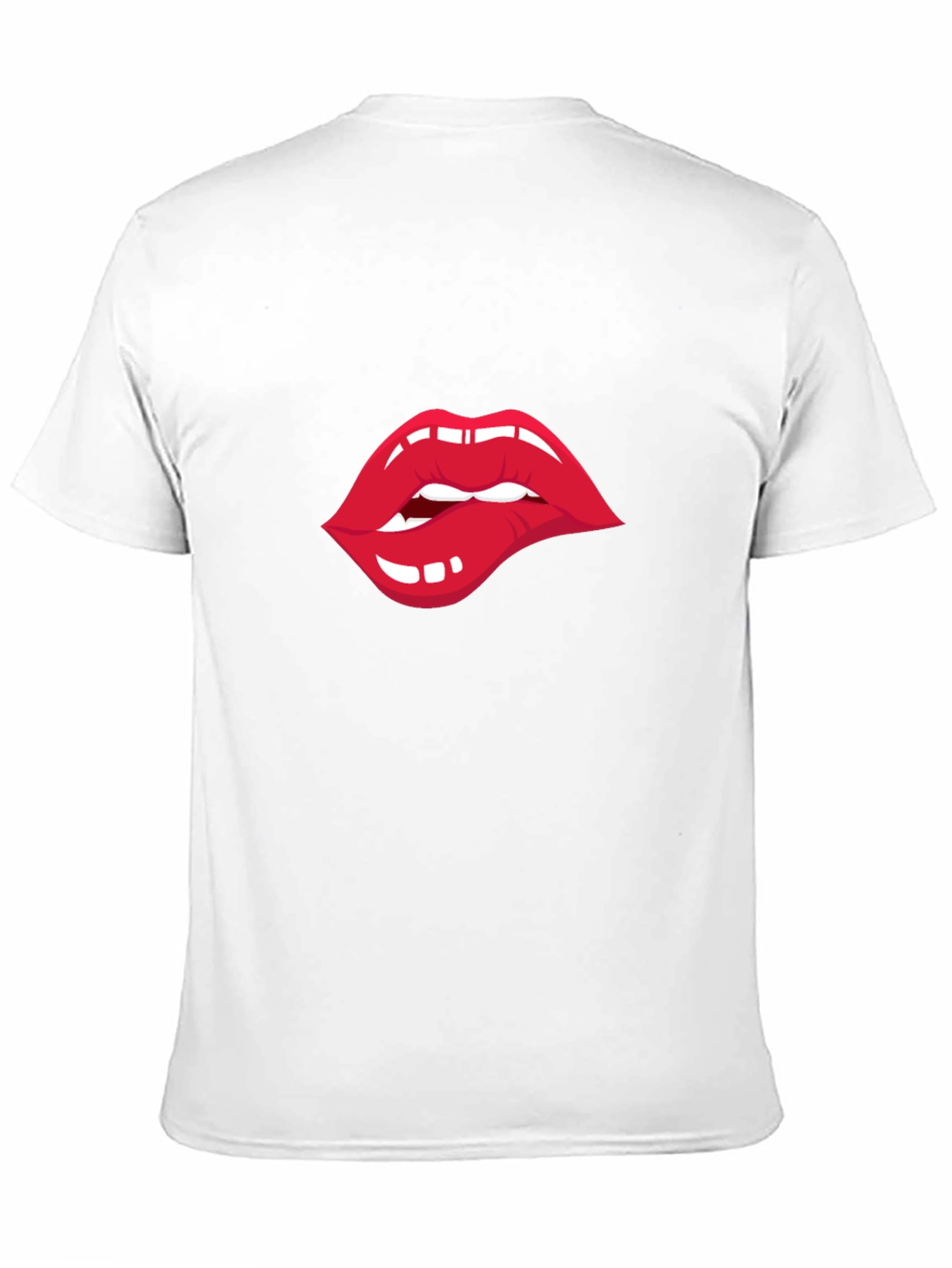 Black Biting Lips Graphic T-Shirt - Unisex Crew Neck Tee view 11