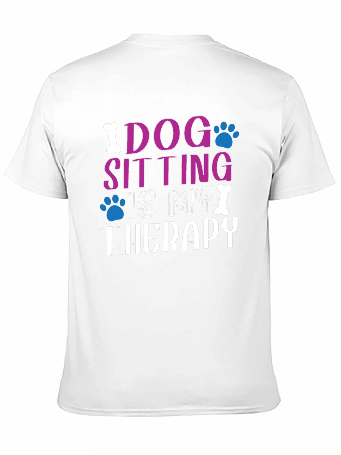 Black Dog Sitting Is My Therapy Black T-Shirt view 11