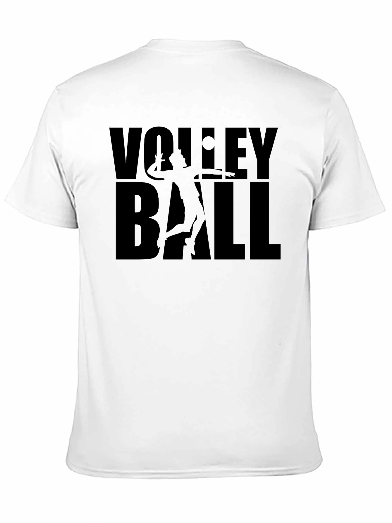 Black Volleyball Player Graphic Print Crew Neck T-Shirt view 11