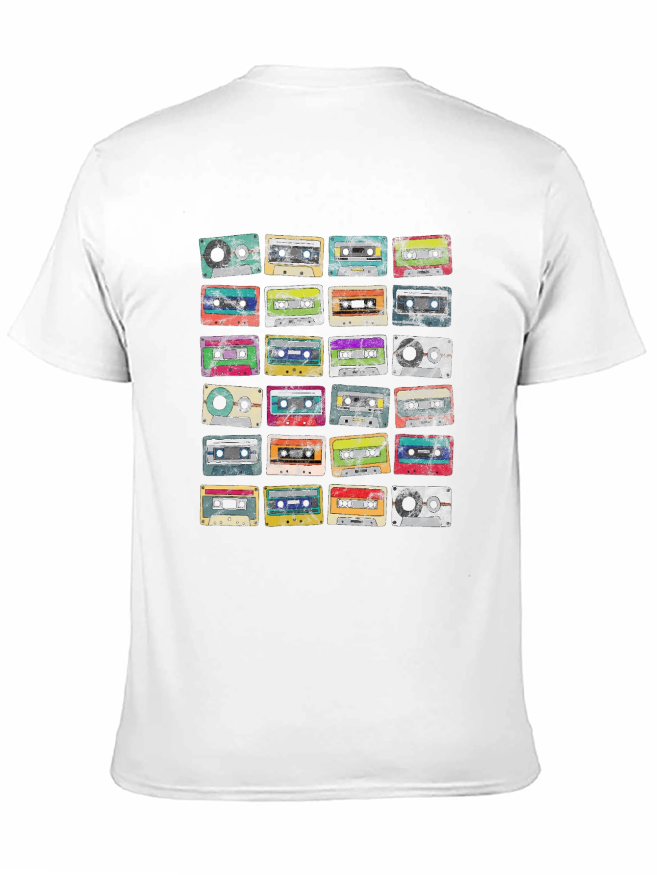 Black Retro Cassette Tapes Graphic Tee - Vintage Music Lover Shirt view 11