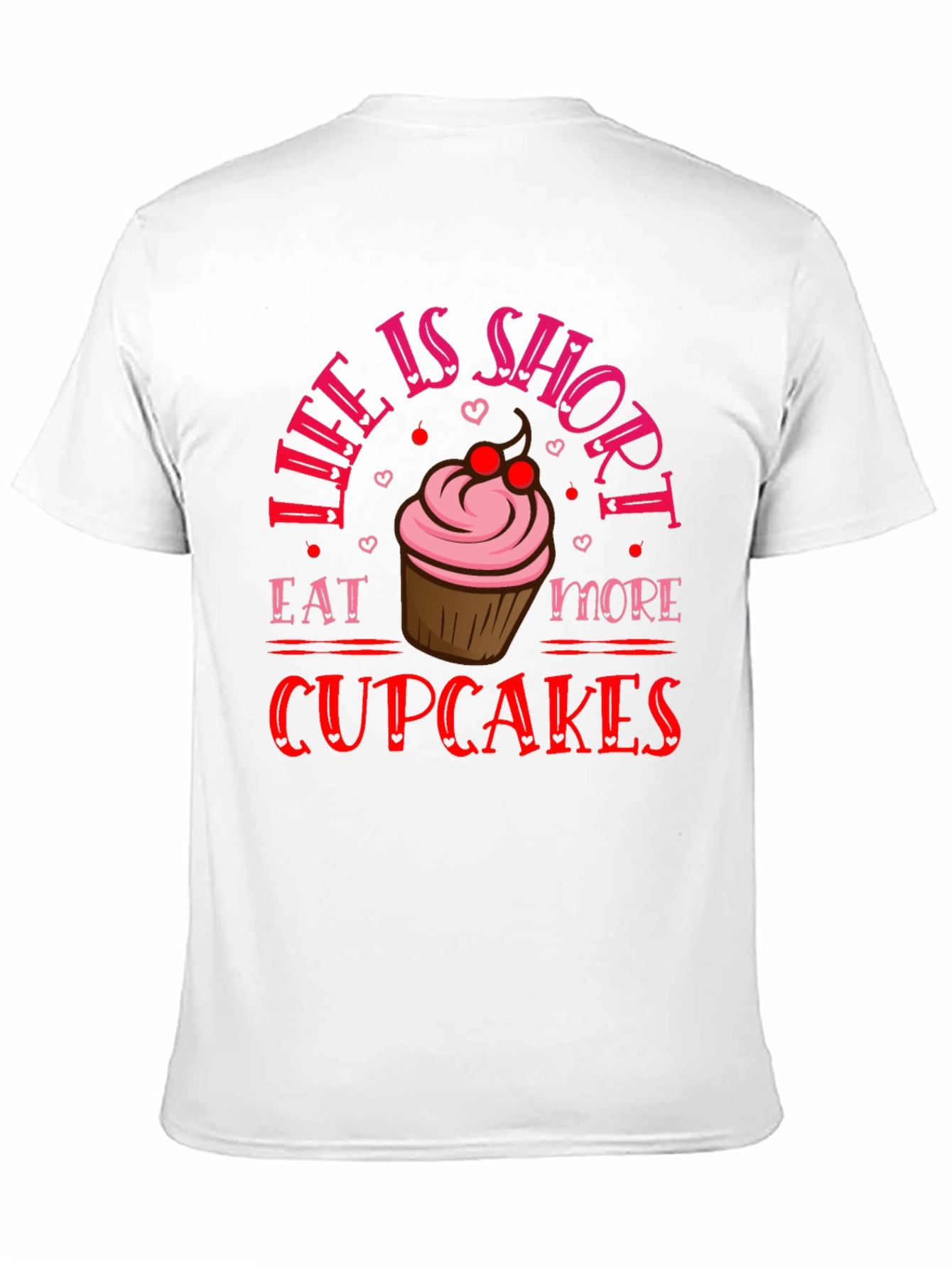 Black Life is Short Eat More Cupcakes Graphic Tee view 11