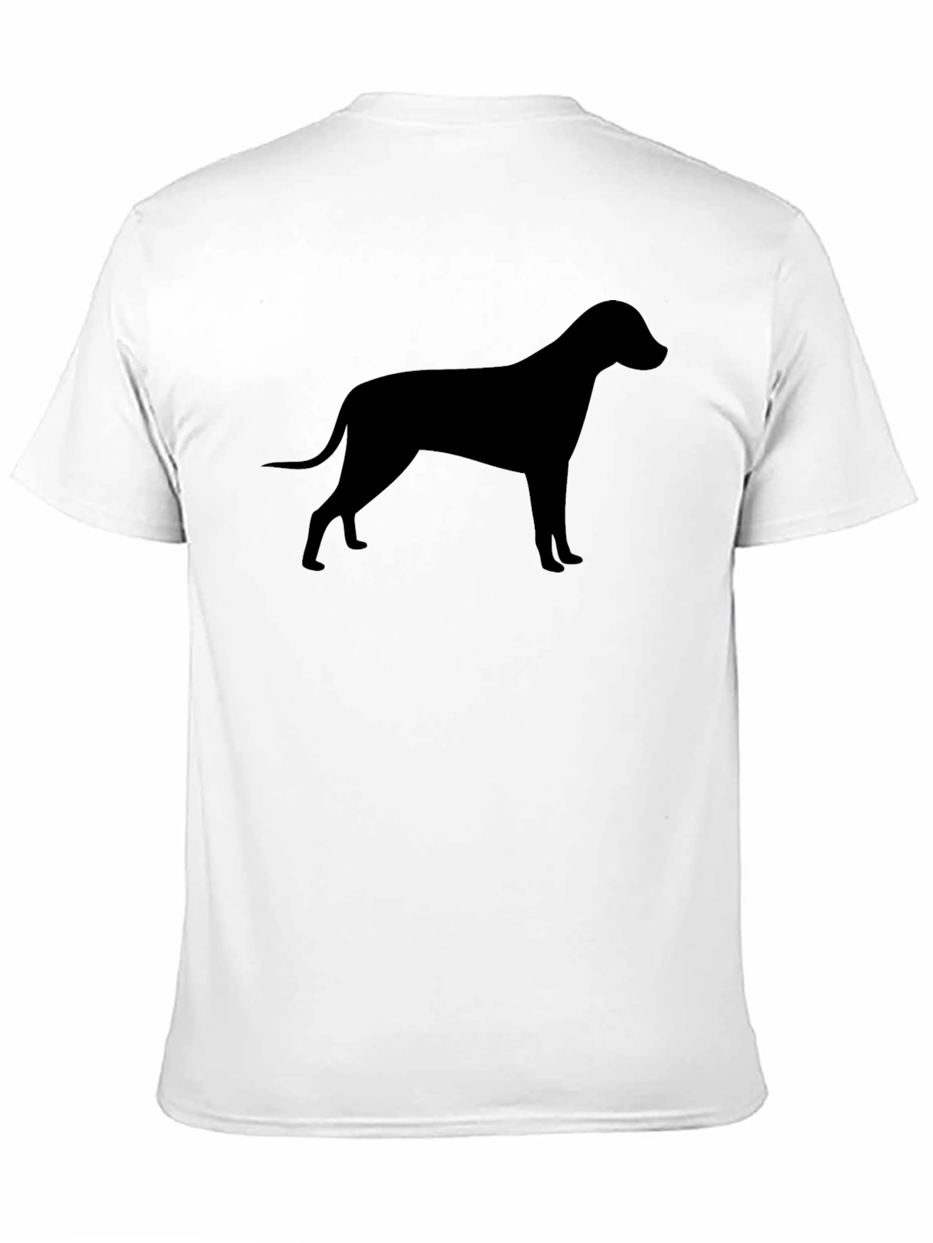 Black Dog Silhouette Black T-Shirt, Unisex Casual Tee view 11