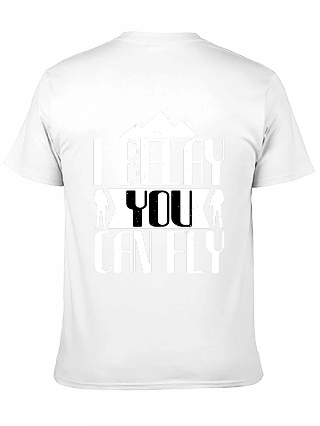 Black I Belay You Can Fly Graphic Tee - Rock Climbing T-Shirt view 11