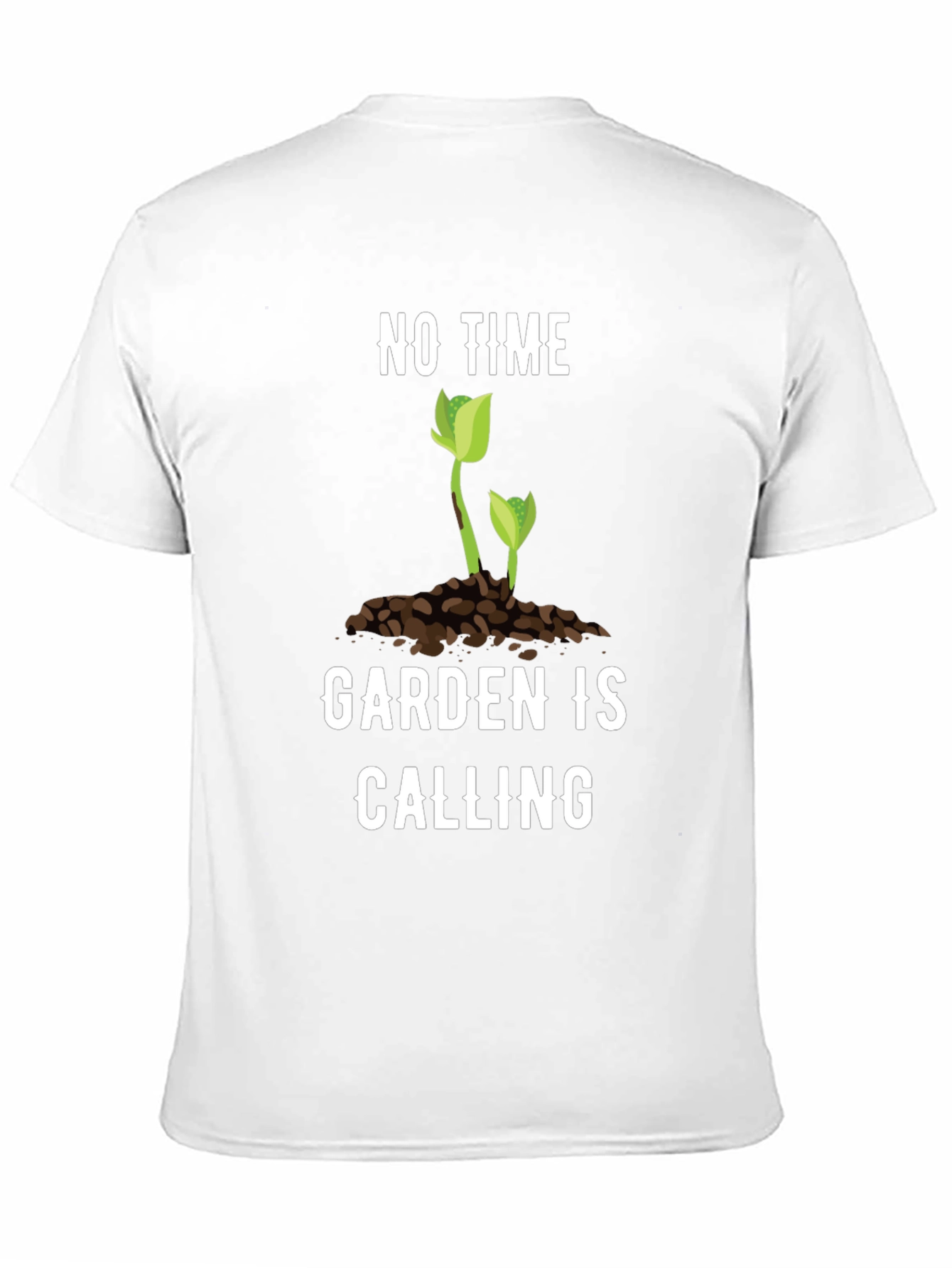 Black Gardening T-Shirt - "No Time, Garden is Calling" Tee view 11